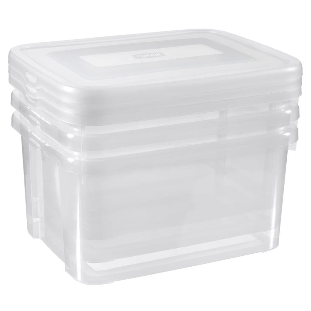 Curver Aufbewahrungsbox Aufbewahrungsboxen-Set Handy 3x25L Transparent (3 St)