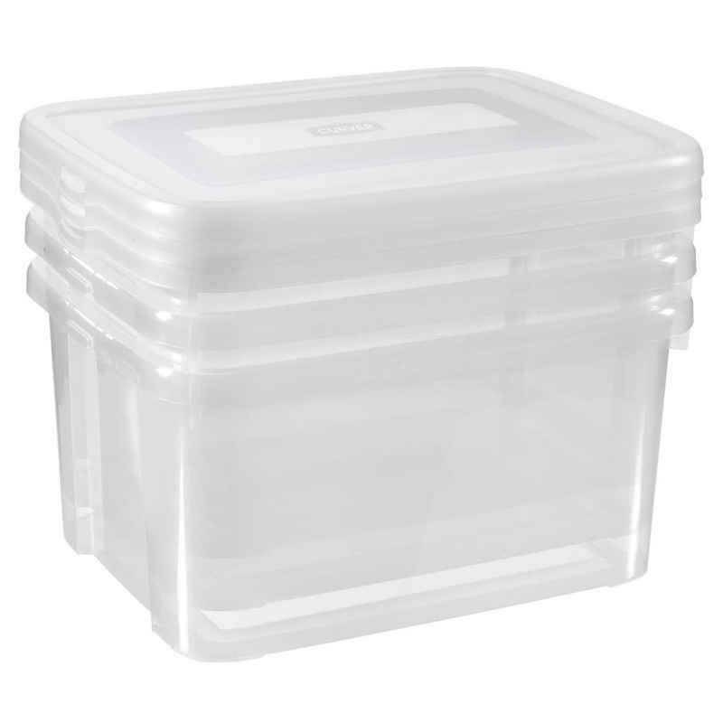 Curver Aufbewahrungsbox Aufbewahrungsboxen-Set Handy 3x25L Transparent (3 St)