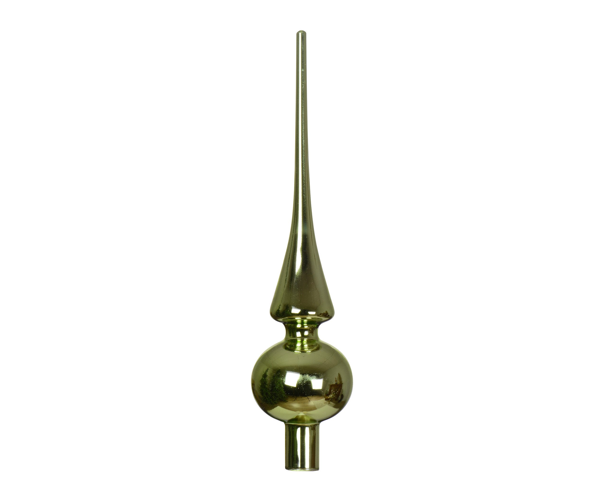 Kaemingk Christbaumspitze, Christbaumspitze Glas 26cm - Grüntee glänzend