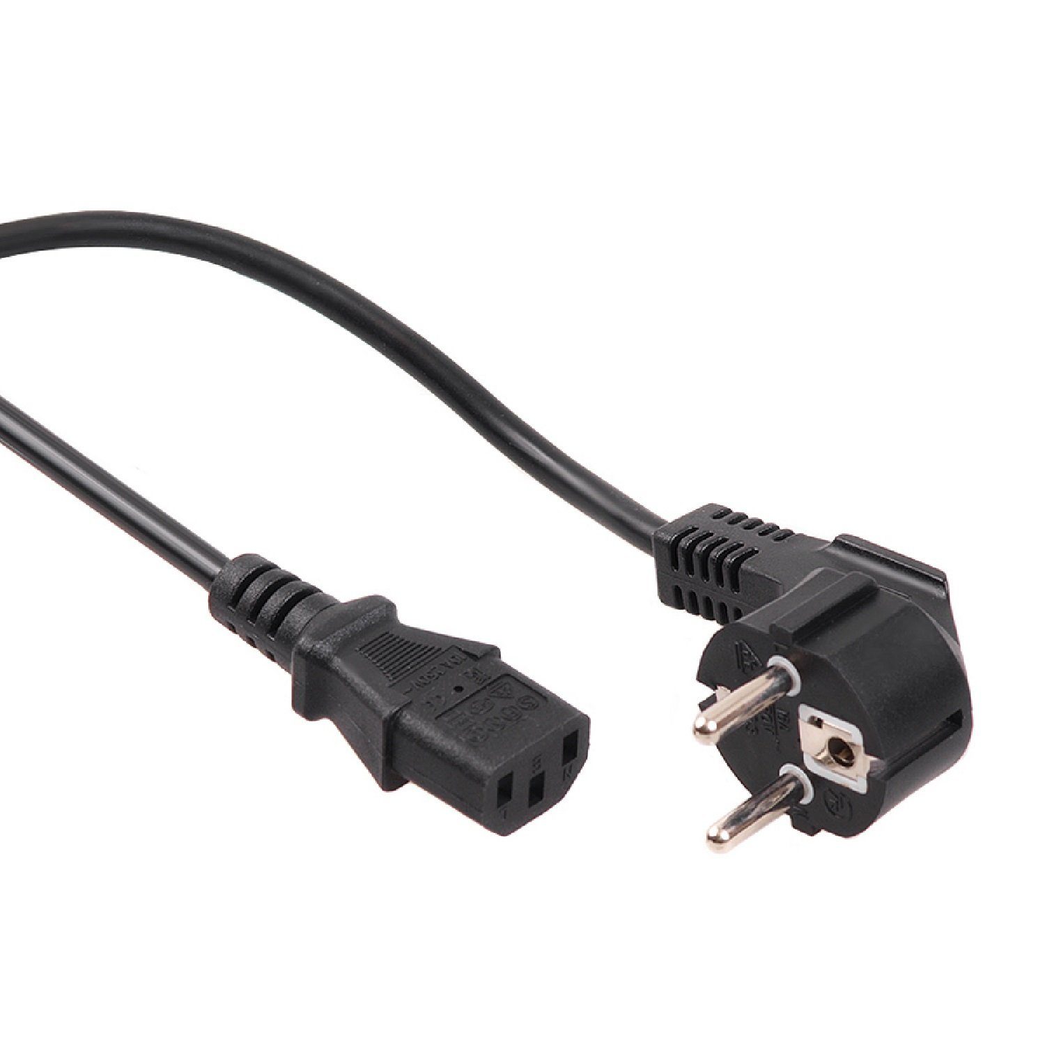 Maclean MCTV-801 Hochwertiges Stromversorgungskabel mit EU-Stecker 5 m Netzkabel, (500 cm), für PCs, Monitore und Elektrogeräte