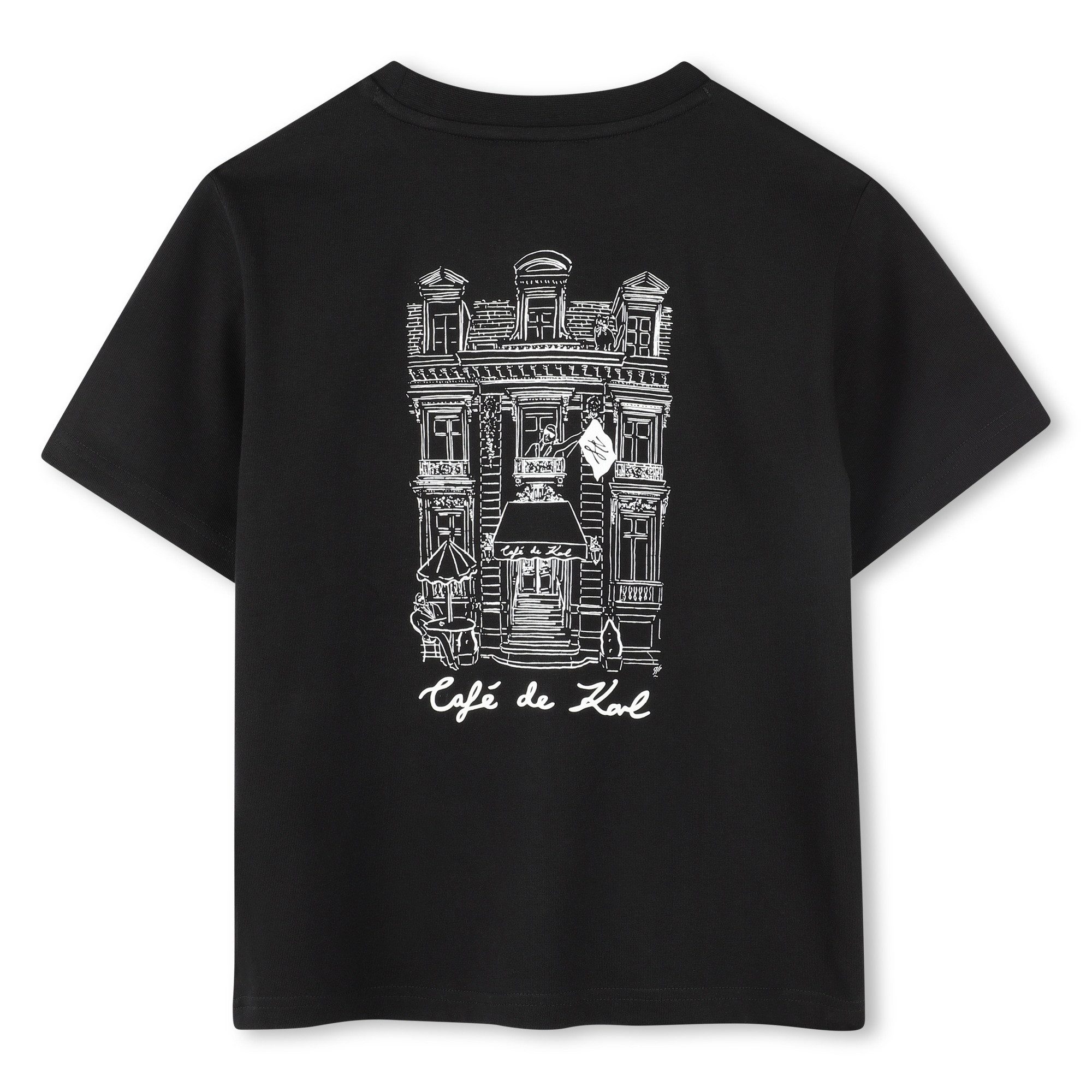 KARL LAGERFELD Print-Shirt KARL LAGERFELD Kids T-Shirt schwarz mit Logo und Rückenprint