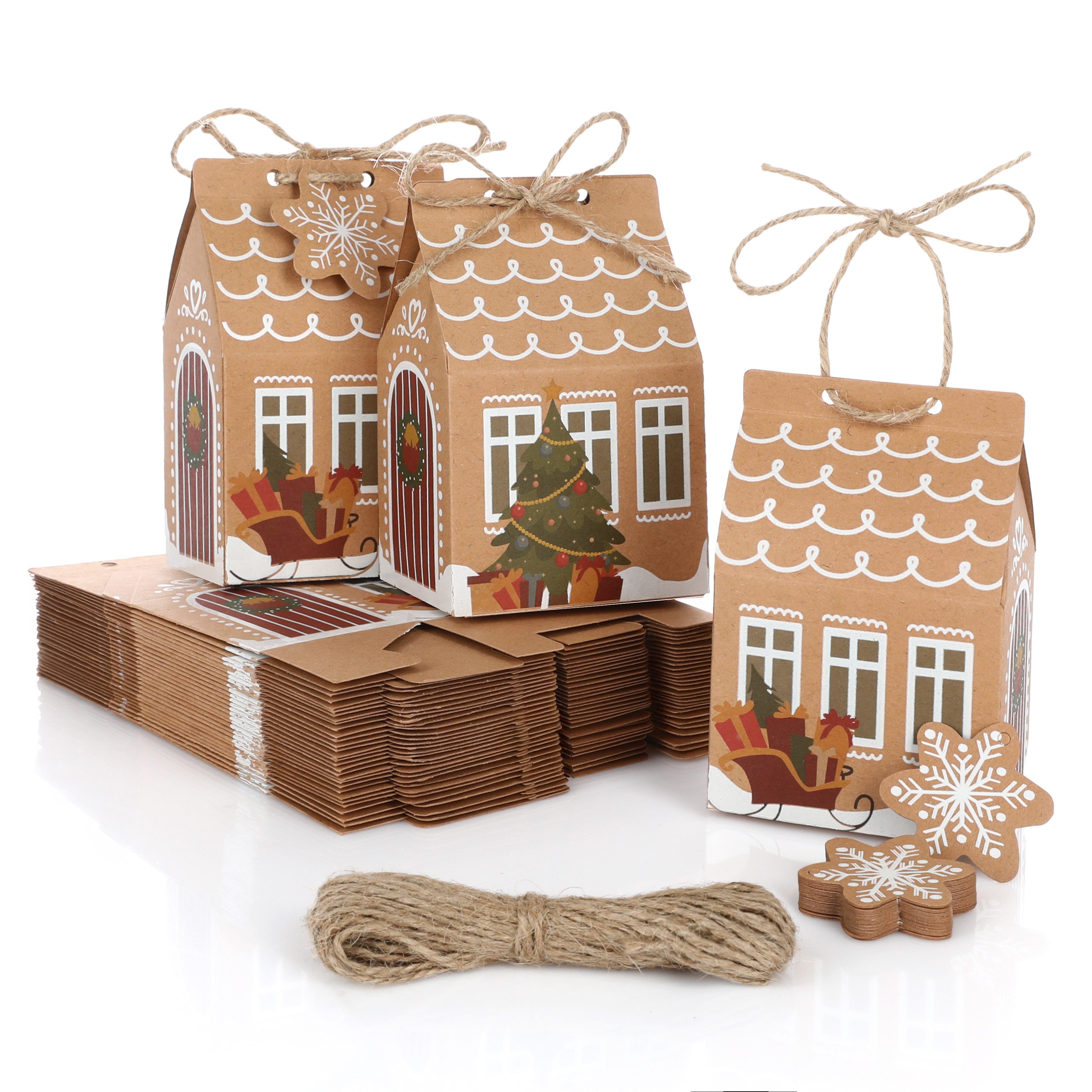 Nordstern befüllbarer Adventskalender Geschenkboxen Häuser 25er Pack, Weihnachtsschachteln für kleine Geschenke