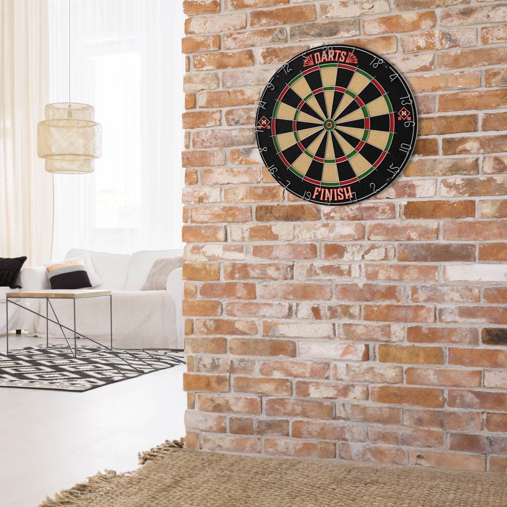 HOME DELUXE Dartscheibe FINISH 45,1 x 45,1 x 4 cm, Dartboard inkl. Dartpfeilen
