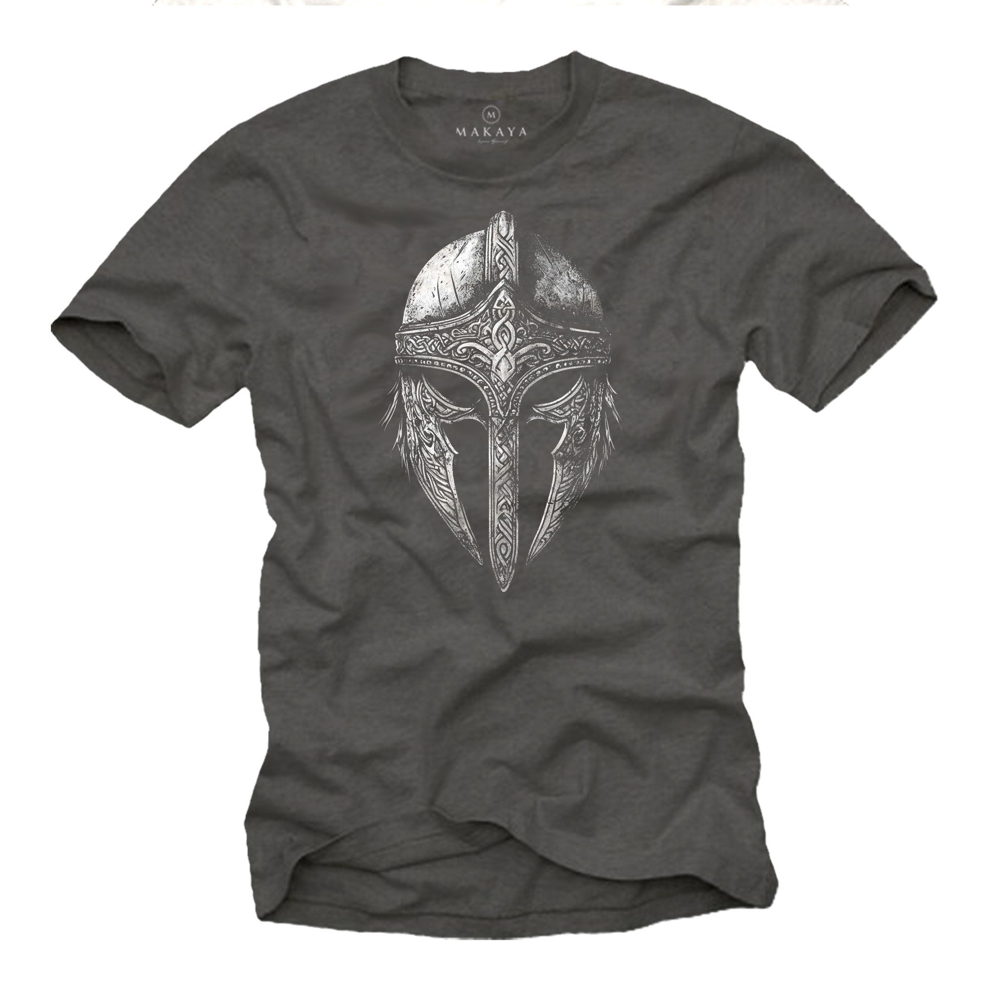 MAKAYA T-Shirt Wikinger Aufdruck Helm Motiv günstig online kaufen
