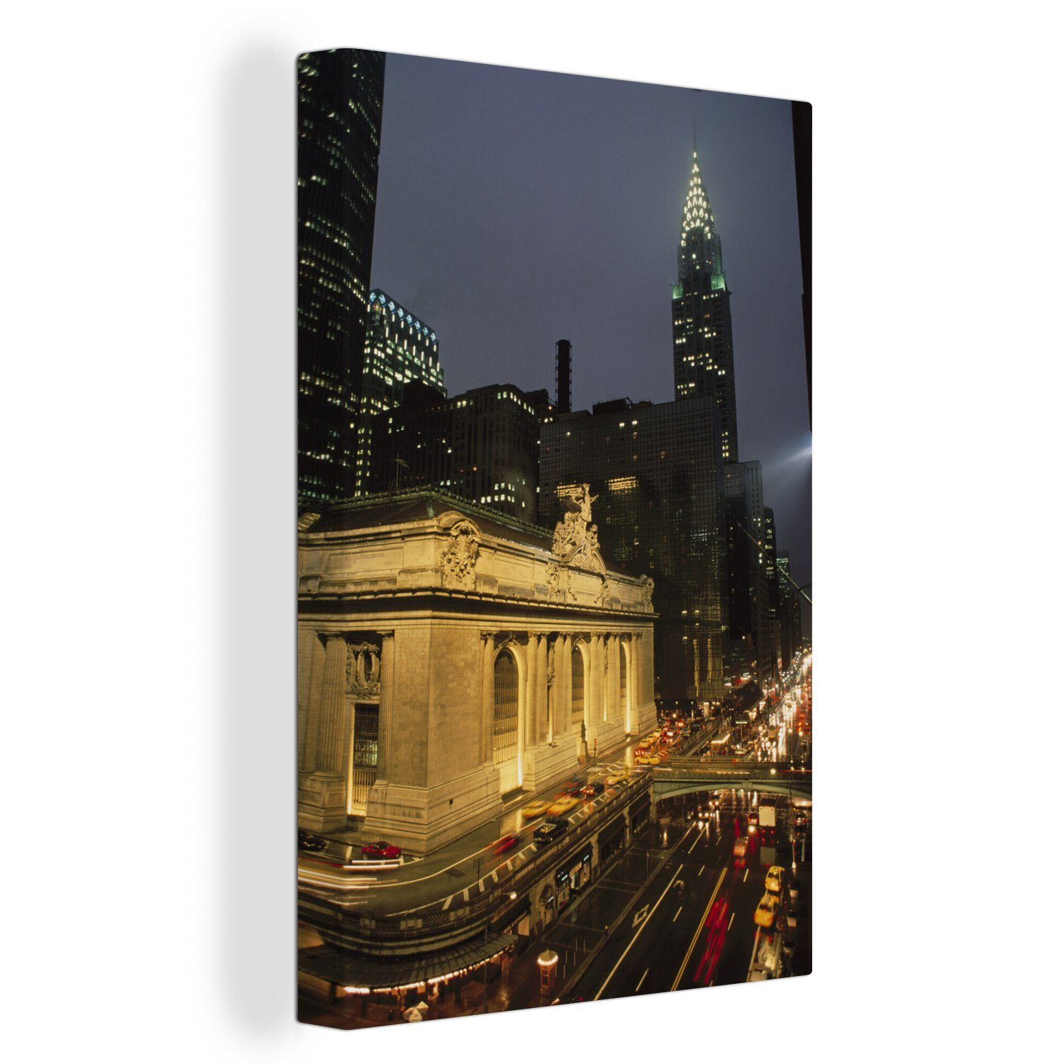OneMillionCanvasses® Leinwandbild New York - - fertig Bahnhof, (1 Abend inkl. Gemälde, Zackenaufhänger, 20x30 Leinwandbild St), cm bespannt