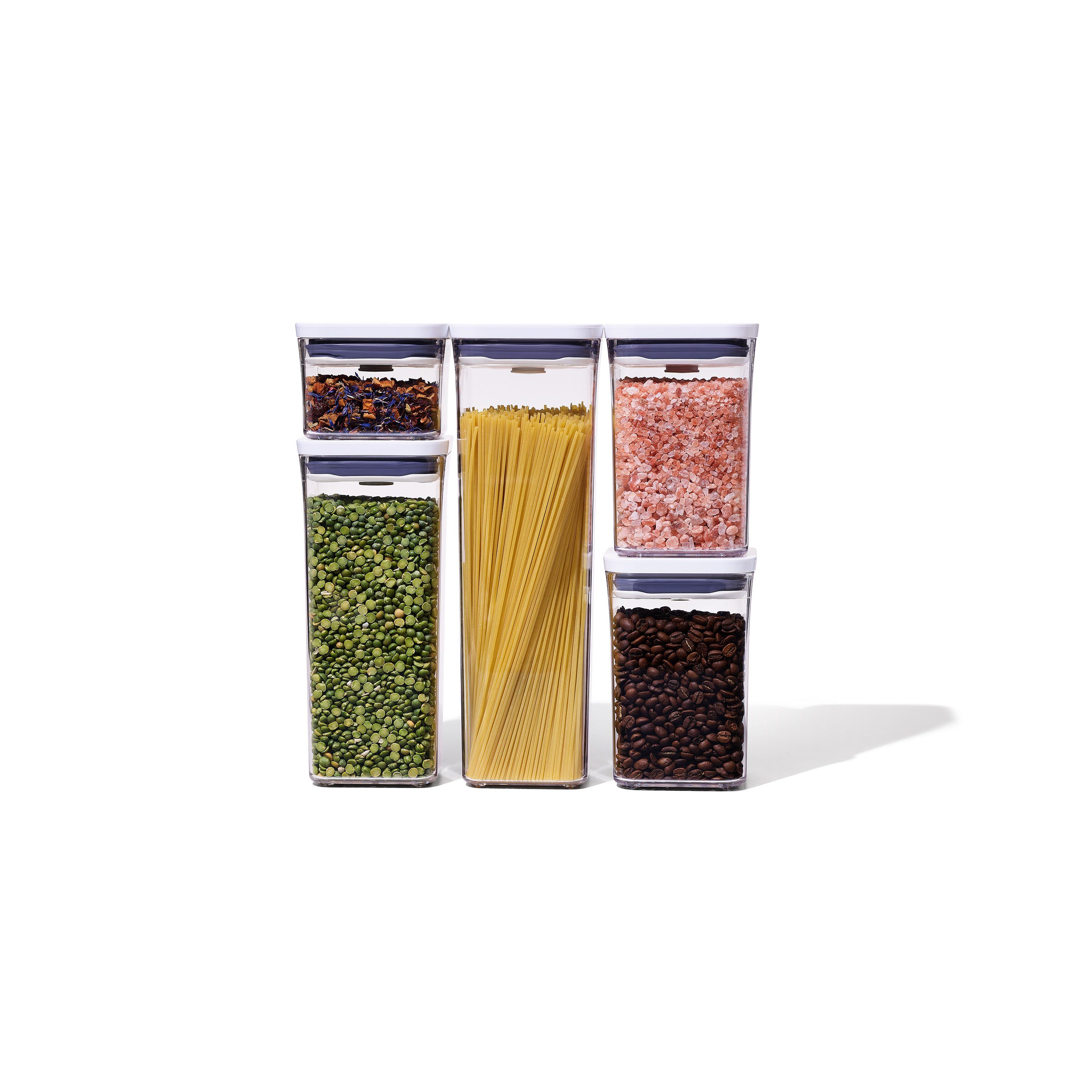 OXO Good Grips Vorratsdose OXO Good Grips mehrteiliges Pop-Container-Set, Kunststoff, weiß, (5-tlg)