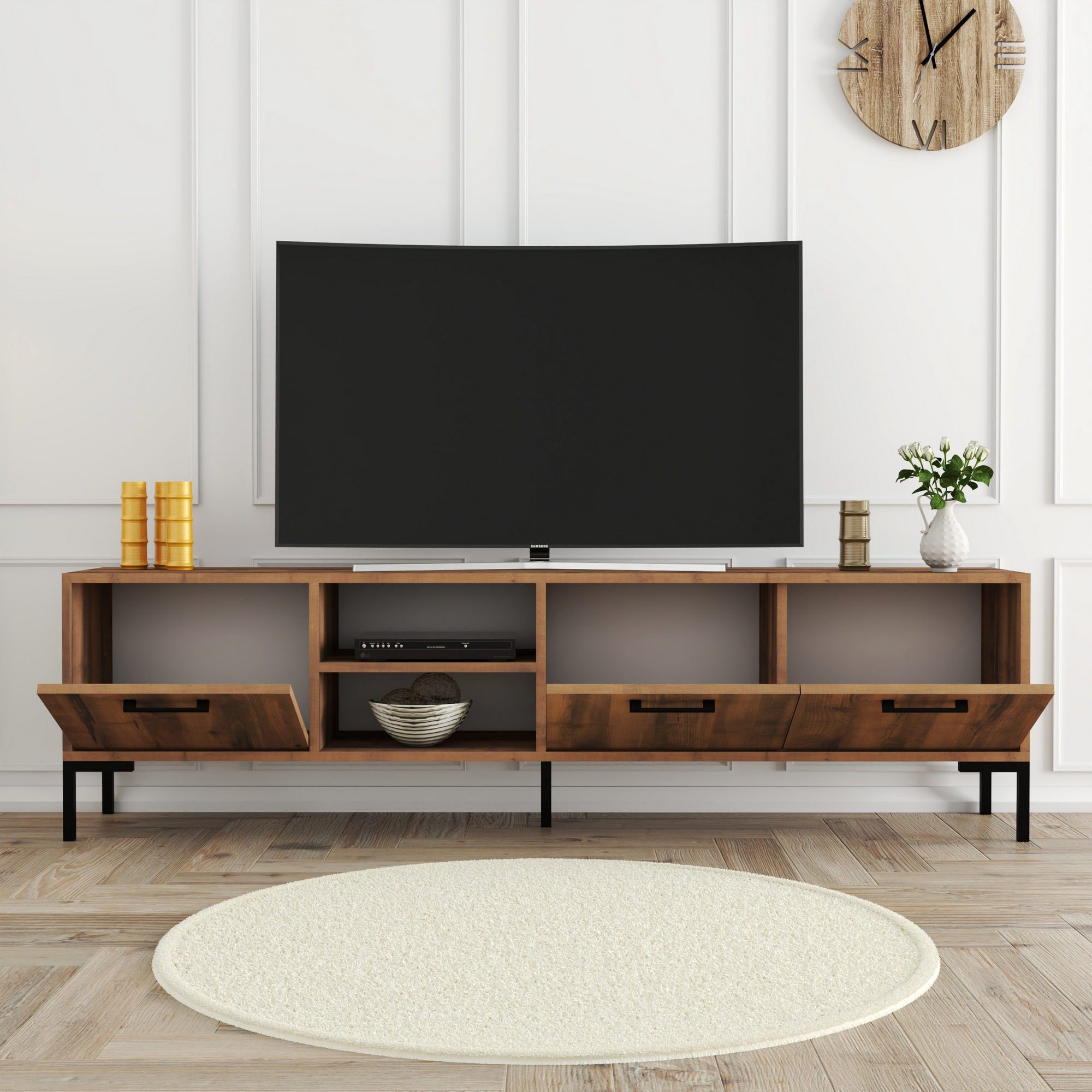 100% Melaminbeschichtete TV-Schrank 52x150x34 Skye Partikelplatte Decor Schränke, cm,