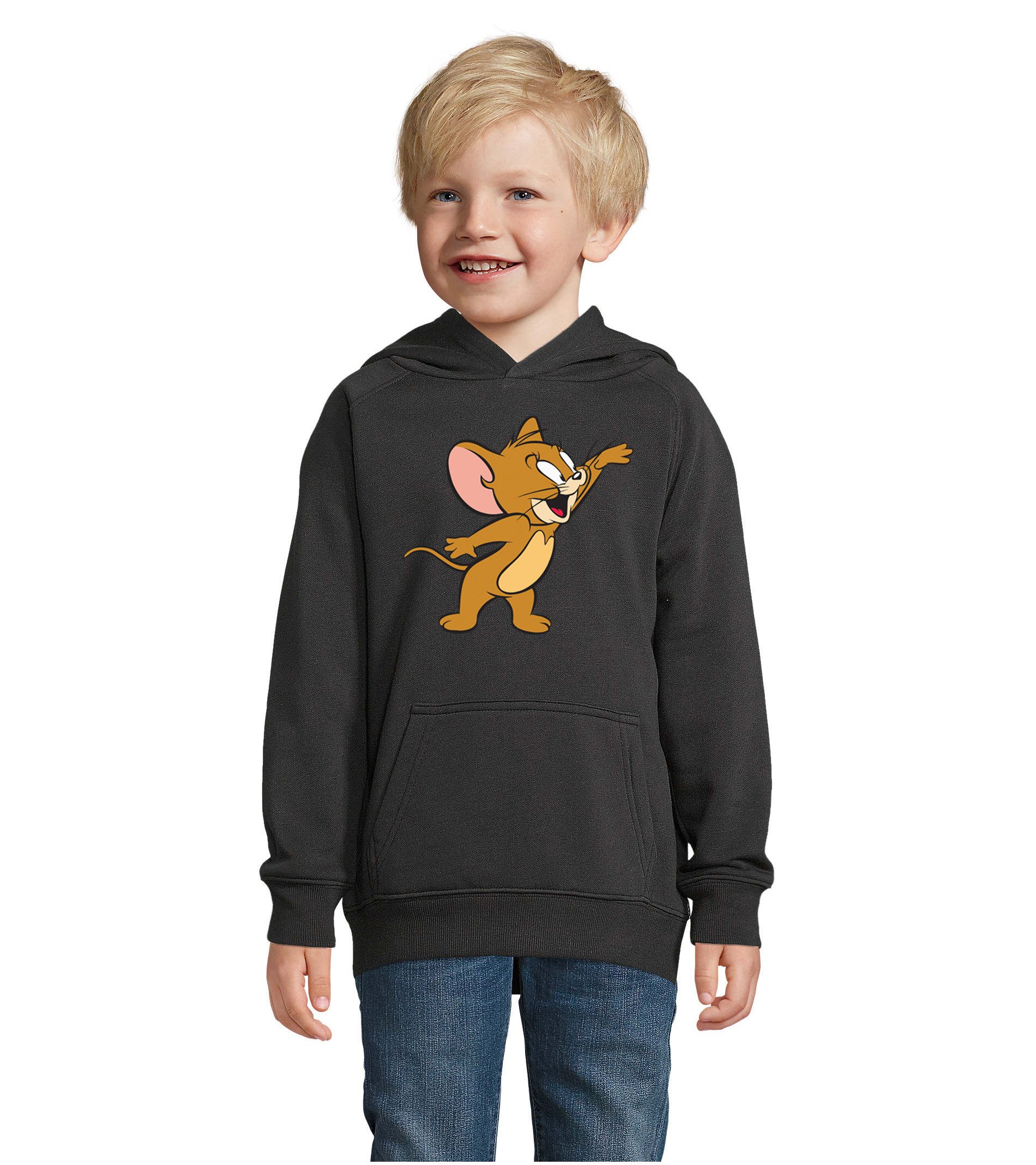 Blondie & Brownie Hoodie Jerry Kinder Cartoon Print Maus Freizeit Kapuzenhoodie Design (Einzelstück, Einzelartikel) Jerry Kinder Hoodie Cartoon Print