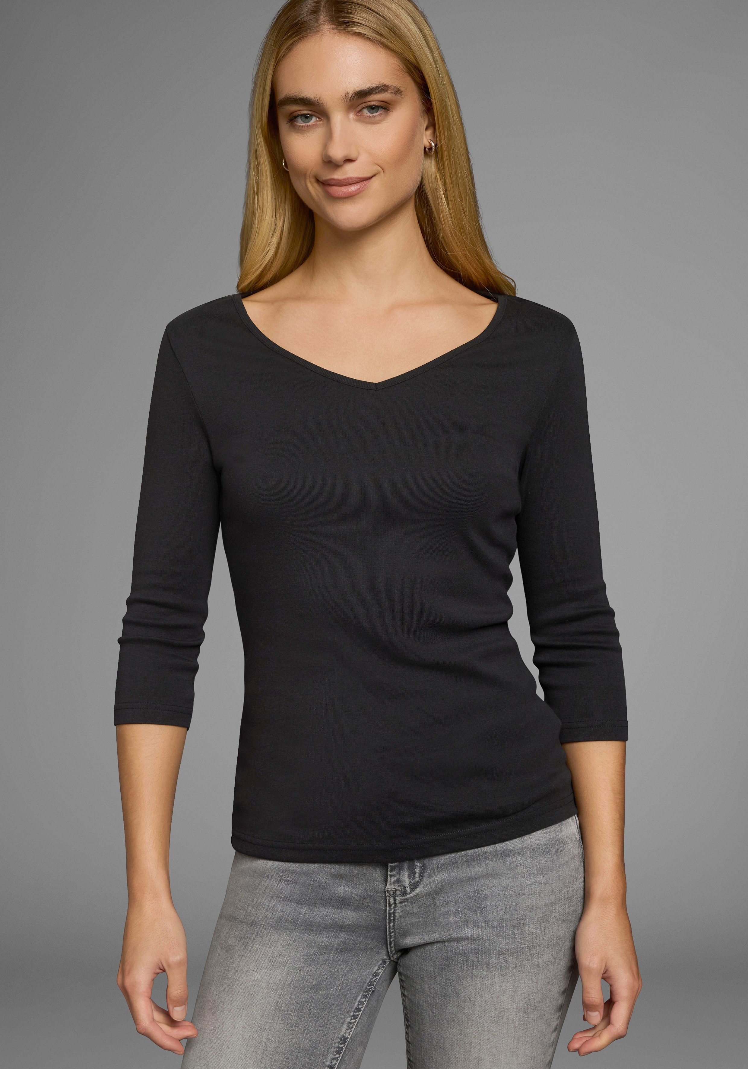 Flashlights V-Shirt (Packung, 2-tlg., 2er-Pack) unifarben, V-Ausschnitt, Ba günstig online kaufen