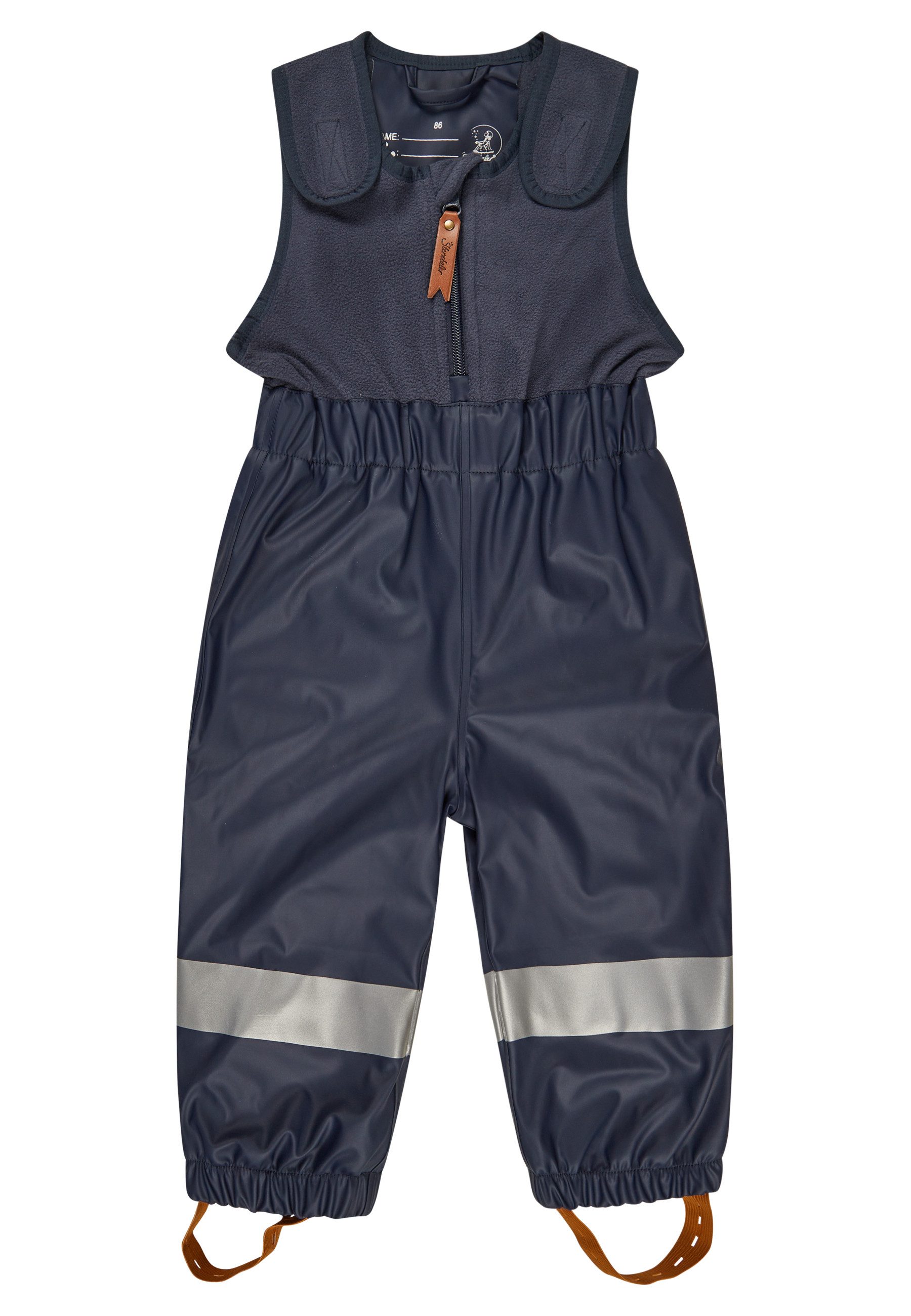 Sterntaler® Regenhose gefüttert uni (1-tlg) wasserdicht, reflektierende Streifen, verstellbare Träger