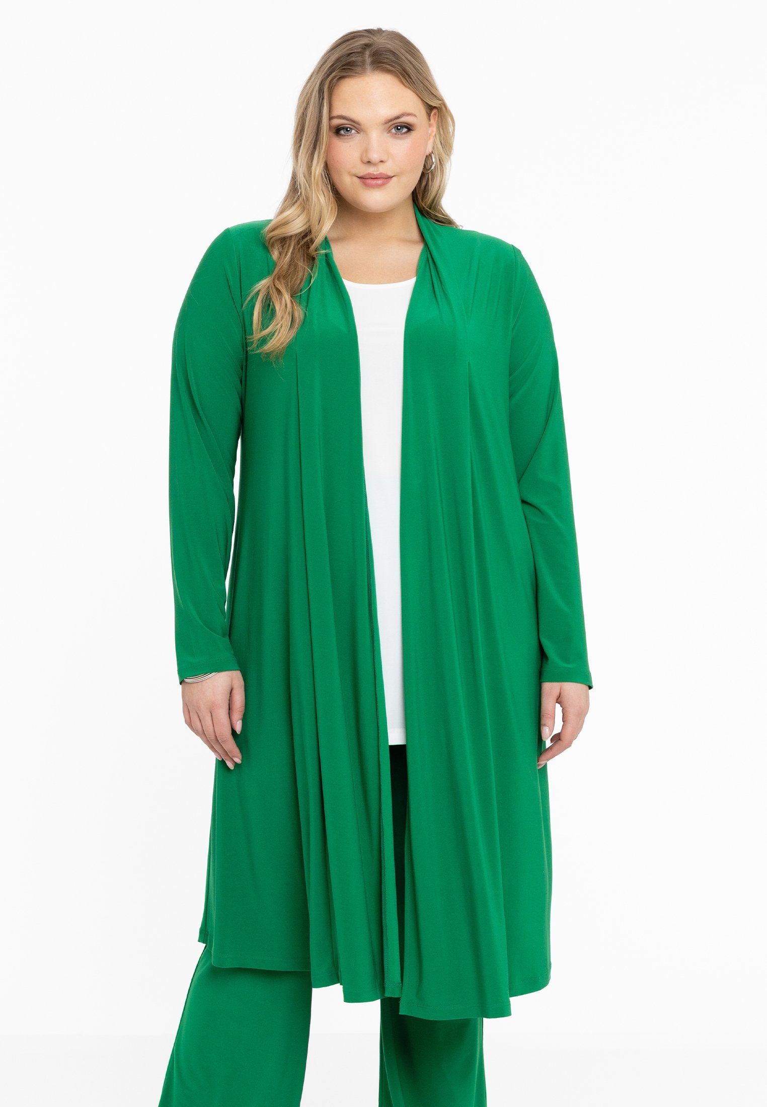 Yoek Cardigan Große Größen green