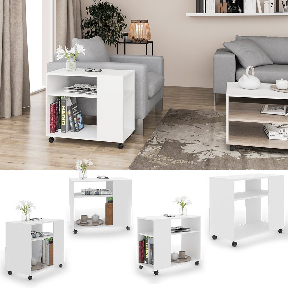 Vicco Beistelltisch Rolli, Weiß, 70 x 35 cm günstig online kaufen