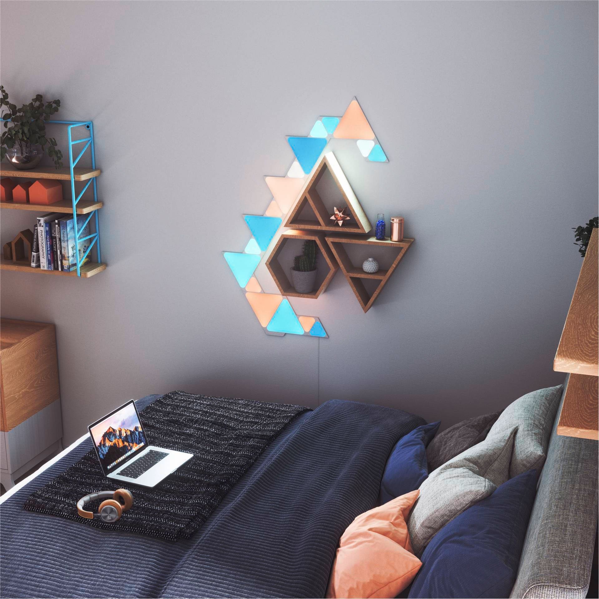 nanoleaf LED Panel Dimmfunktion, fest Triangles, Farbwechsler LED integriert