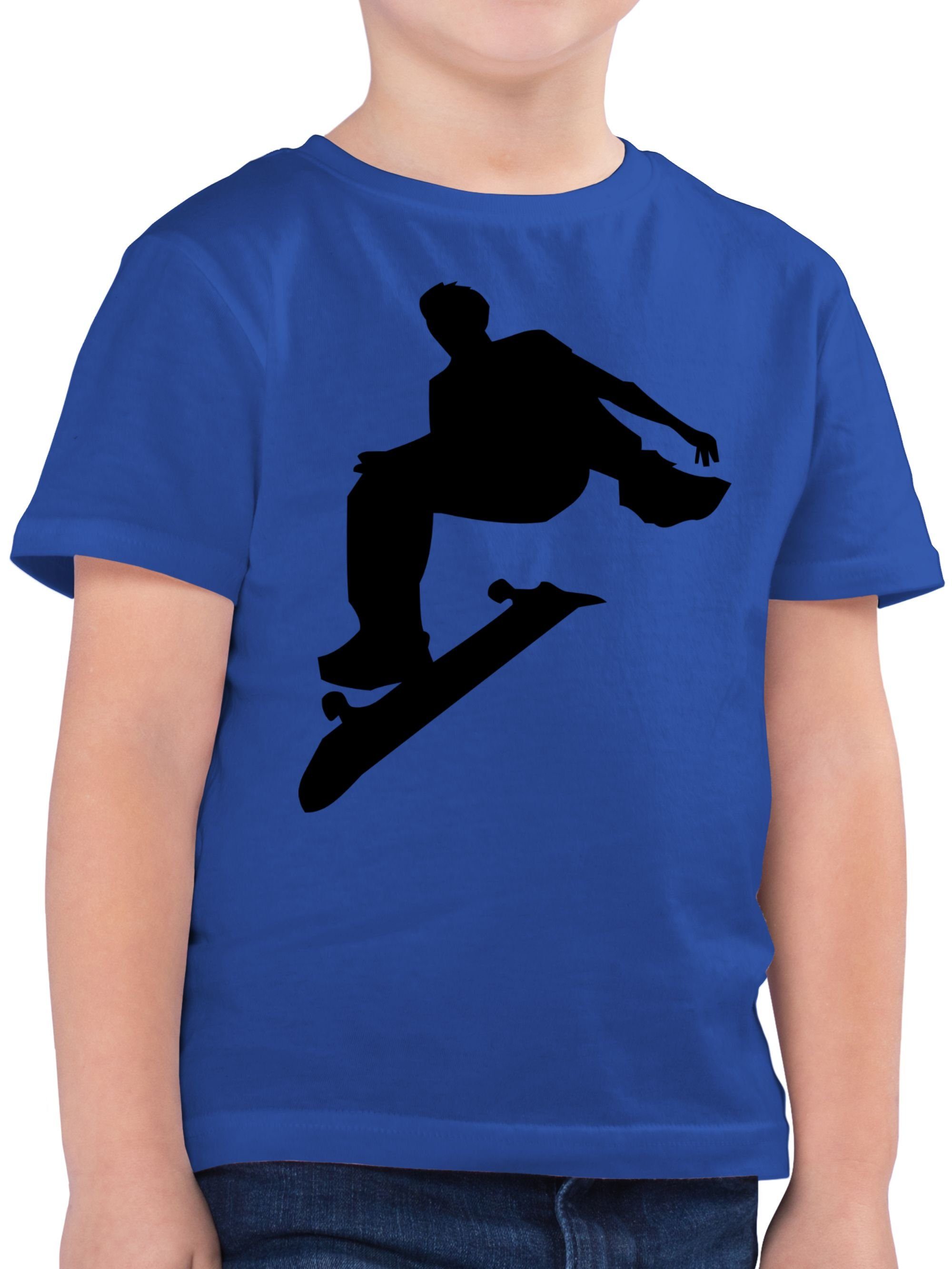 Kinder T-Shirt 2 Skater Shirtracer Kleidung Sport Royalblau
