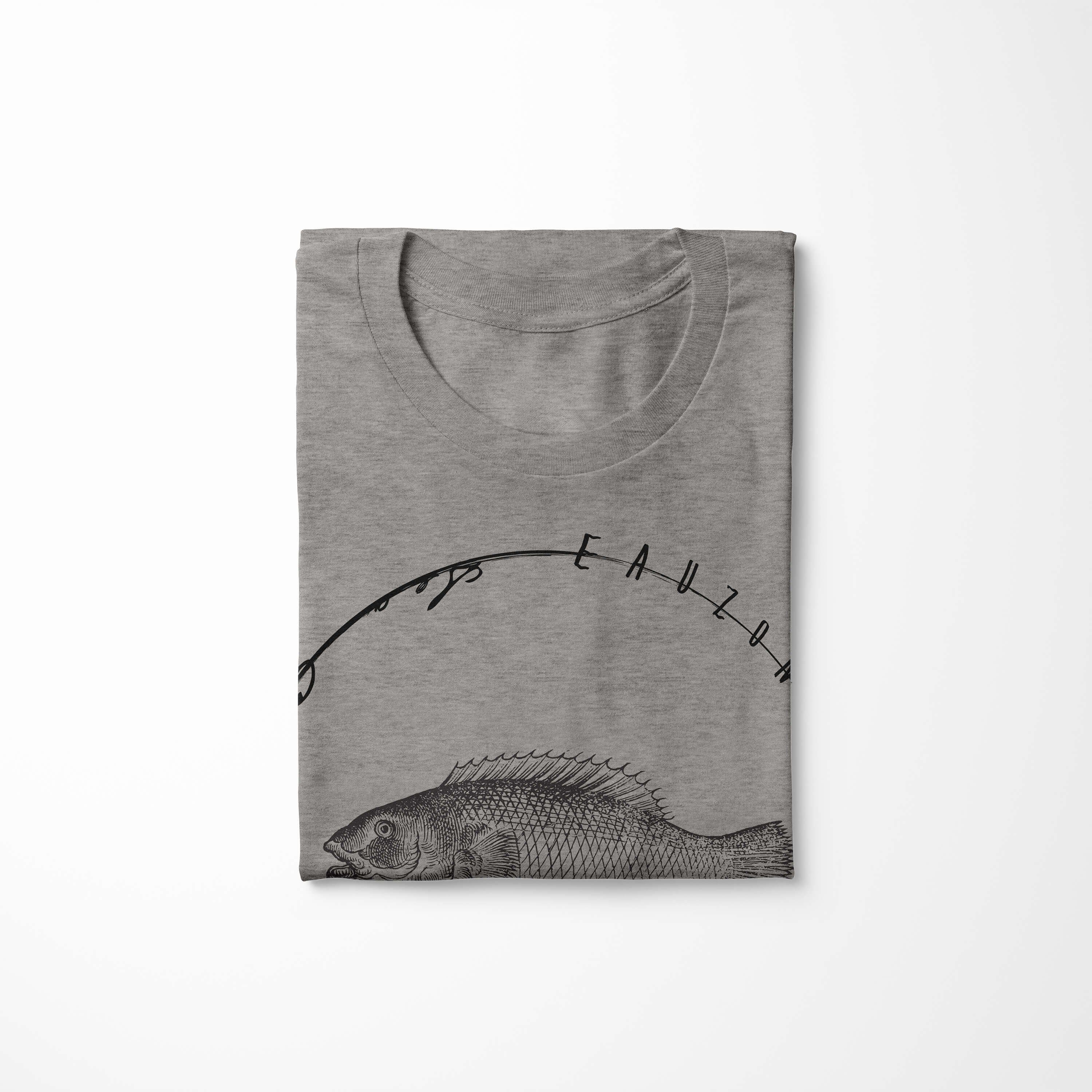 041 Tiefsee Serie: Creatures, T-Shirt Schnitt / sportlicher Fische Sea T-Shirt Struktur und Ash Sinus Art Sea - feine