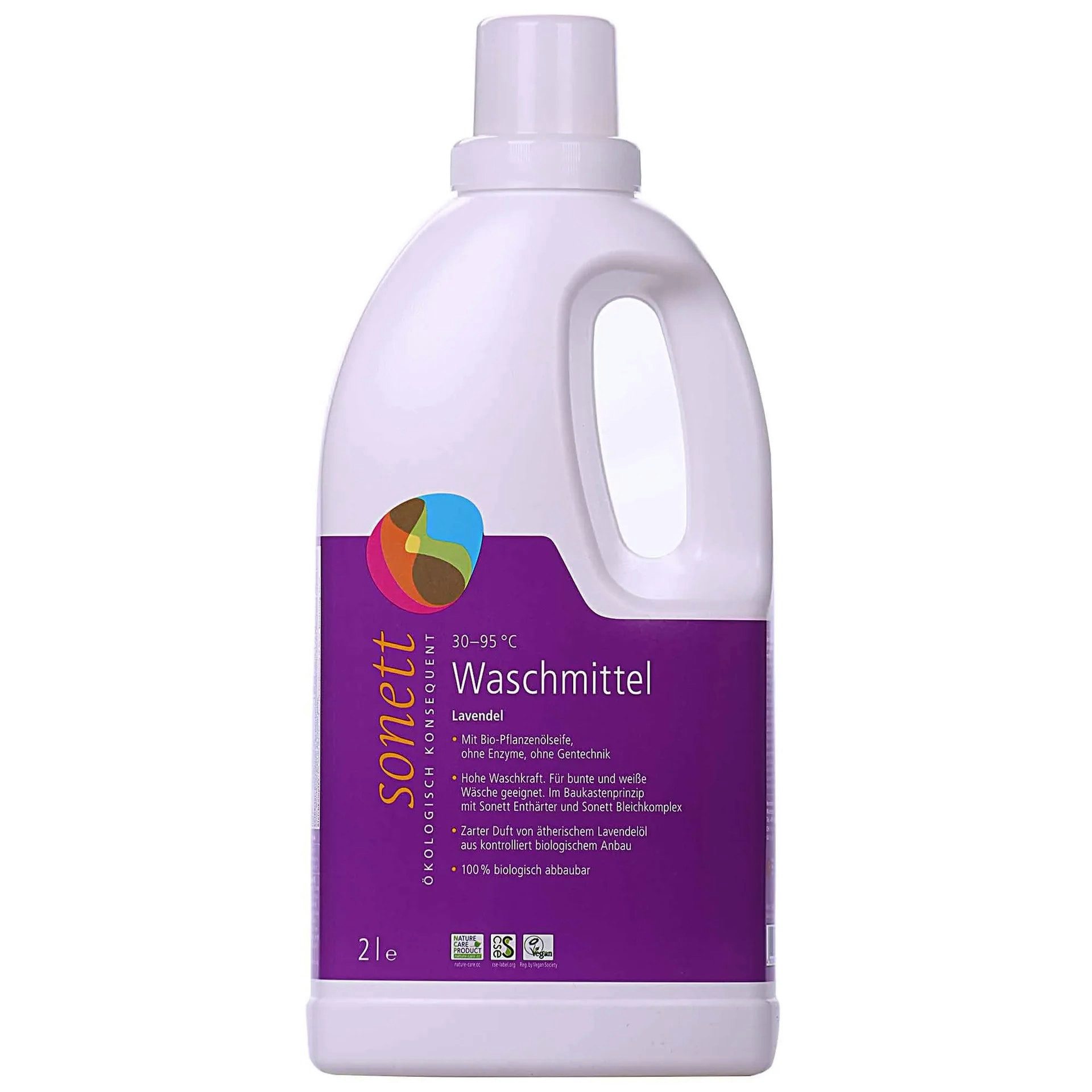 Sonett Waschmittel flüssig Lavendel 2 Liter Vollwaschmittel (Energiesparendes Verseifungsverfahren)