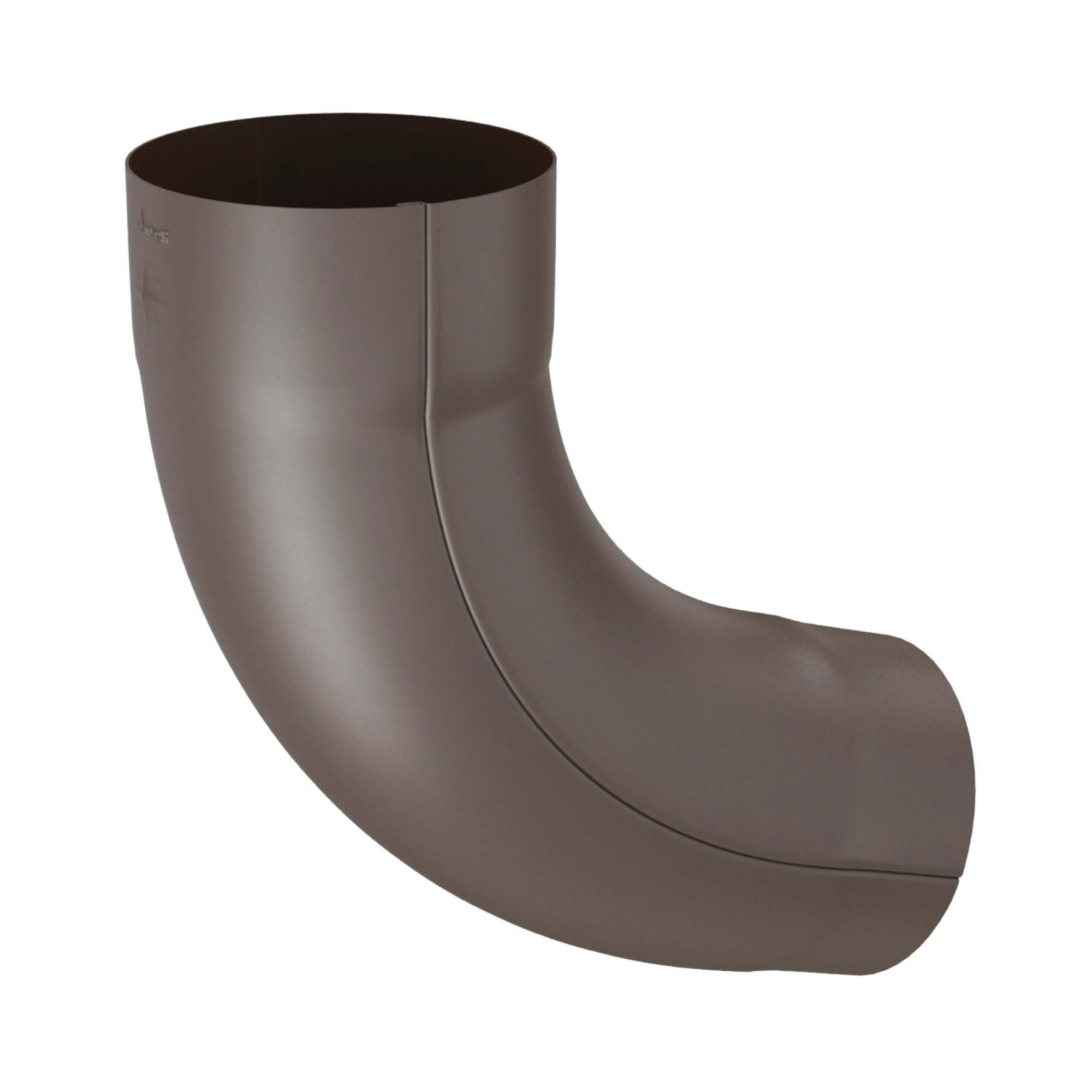 Zambelli Regenfallrohr, (Fallrohrbogen 72 Grad verzinkt, einteilig gefalzt DN 80 Kupferbraun), Rohrbogen hoher Korrosionsschutz, einfache Montage ohne löten