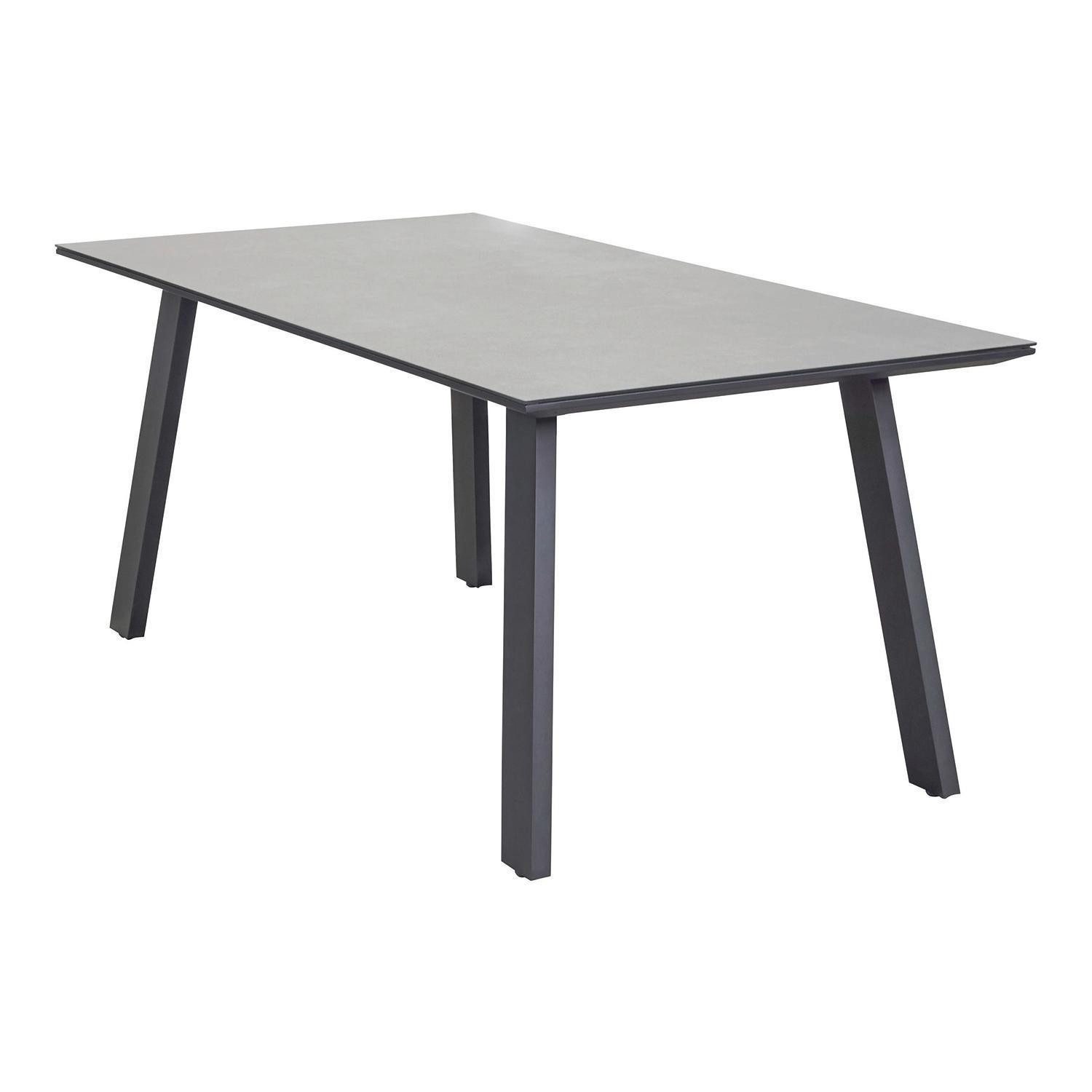 Outdoor Gartentisch SUNREST, Anthrazit, Betonoptik, Aluminiumgestell, Tischplatte aus Keramik, B 180 x H 75 x T 90 cm