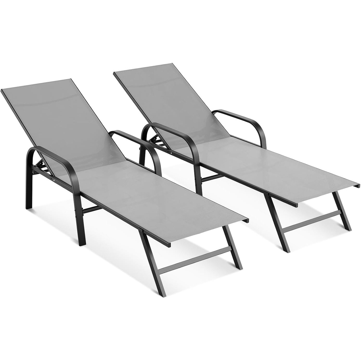 GarveeMore Gartenliege 2/4er-Setaus Aluminium mit 5 verstellbaren Positionen für Outdoor,Pool, 2 St., Aluminium,5-fach verstellbar,atmungsaktiv,schnell montiert,vielseitig
