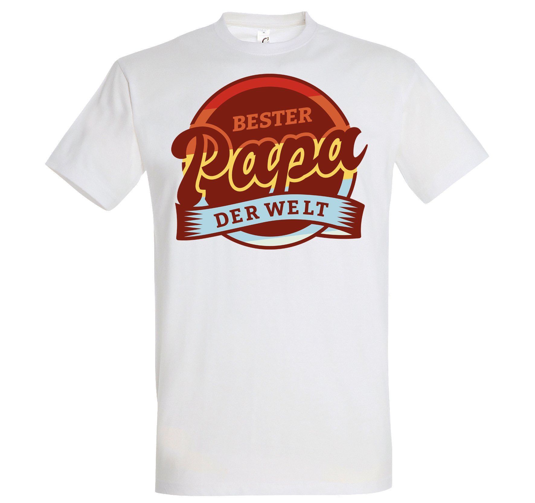 Youth Designz T-Shirt Bester Papa Der Welt Herren T-Shirt mit Trendigem Frontdruck Weiss
