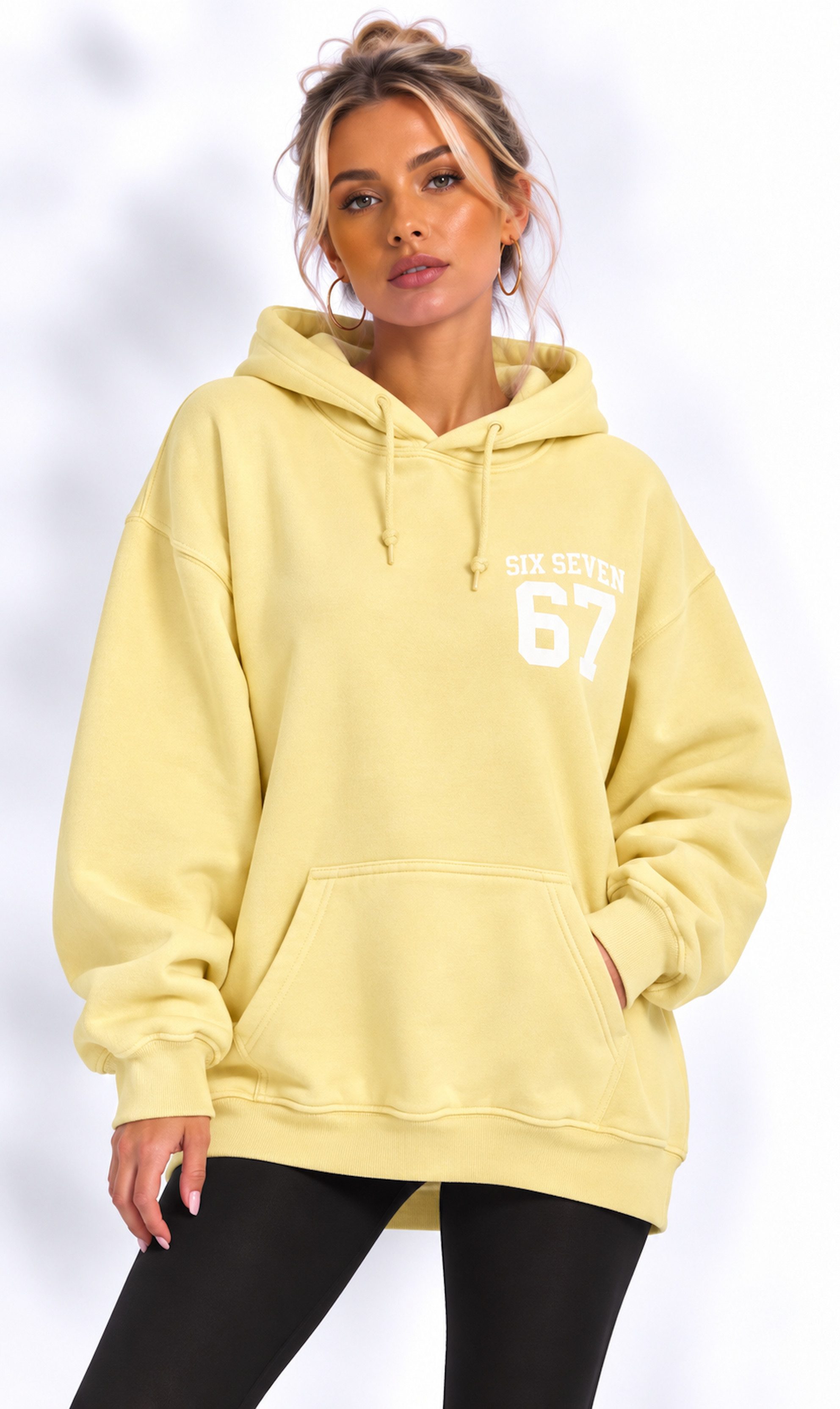 Worldclassca Hoodie Worldclassca Oversized Hoodie SIX SEVEN 67 Kapuzenpullover Sweatshirt Neue Kollektion - Stilvolle und gemütliche Casual Mode für Damen