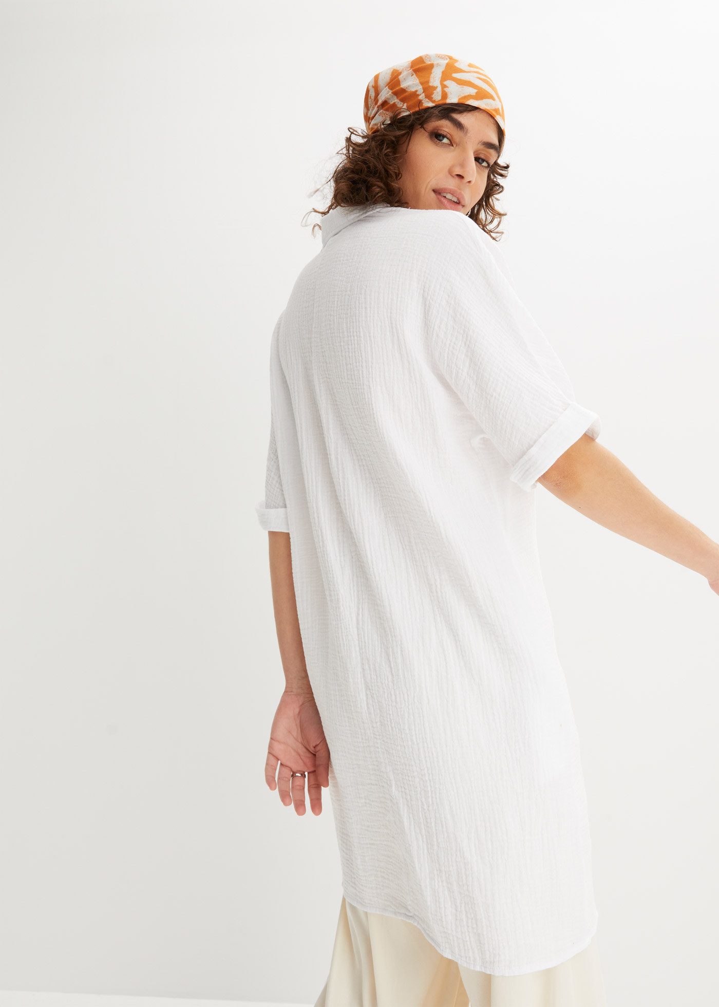 bonprix Shirtbluse Oversize-Passform, für warme Tage, aus weichem Musselin