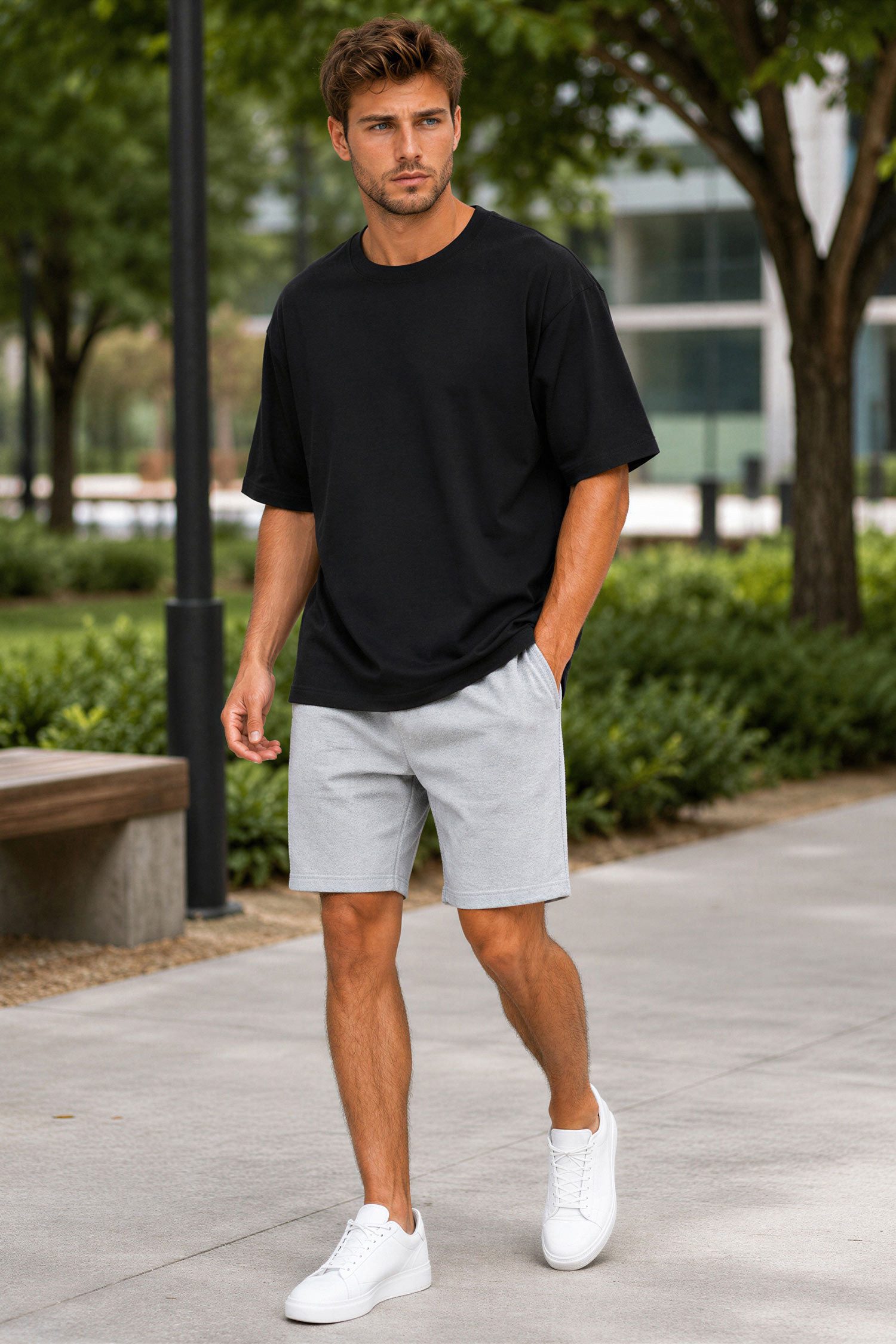 Reichstadt T-Shirt Herren Regular Fit Kurzarmshirt Shoulder Drop 25RS071 in kräftigen Farben