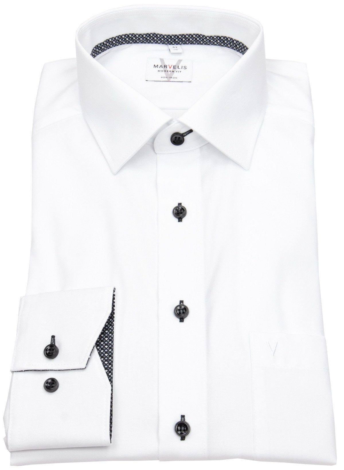 MARVELIS Businesshemd Modern Fit leicht tailliert günstig online kaufen