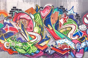 A.S. Création Leinwandbild Graffiti, (1 St), Graffiti Keilrahmen Jugendzimmer Bunt