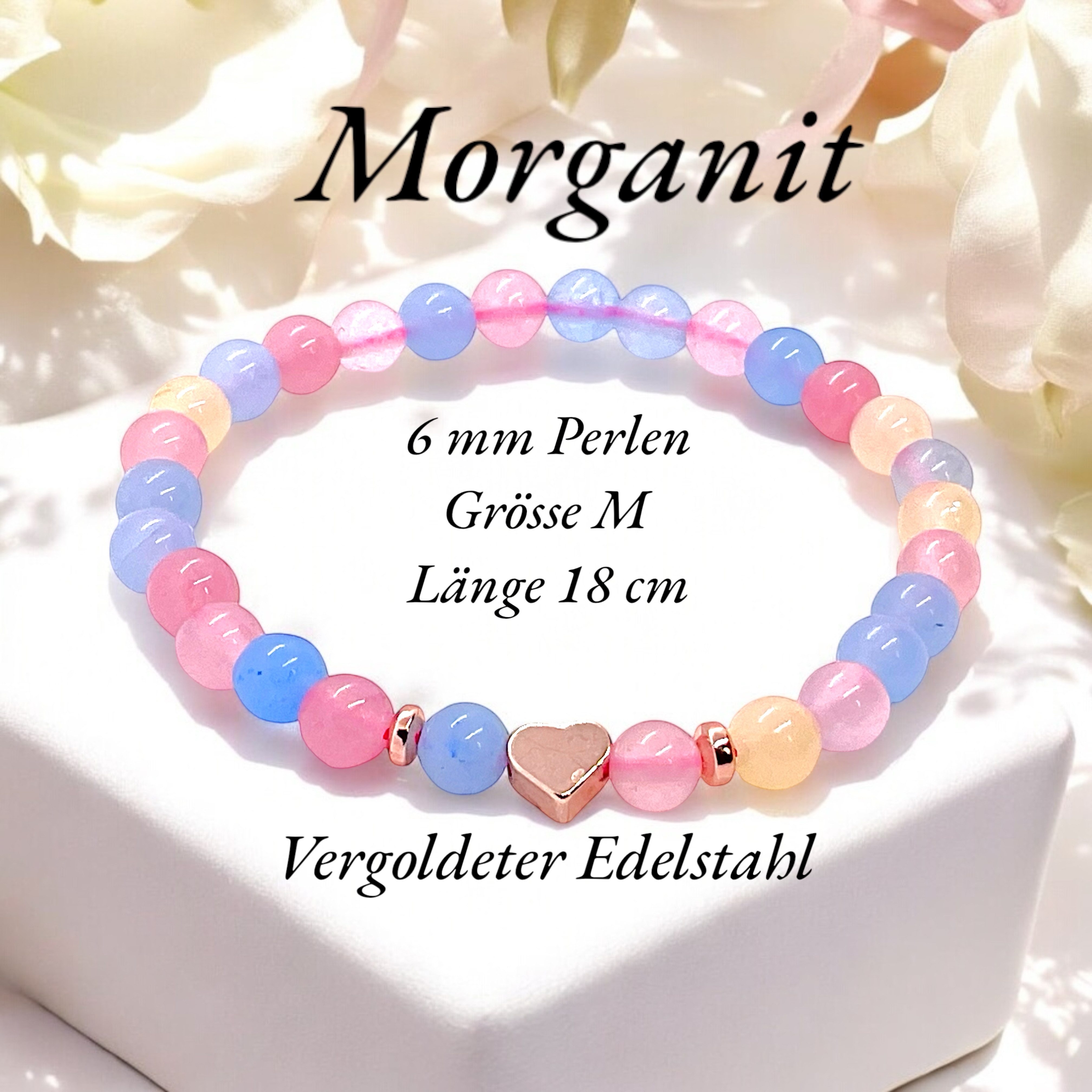 Steinfixx® Perlenarmband Edelsteinarmband aus Morganit mit günstig online kaufen