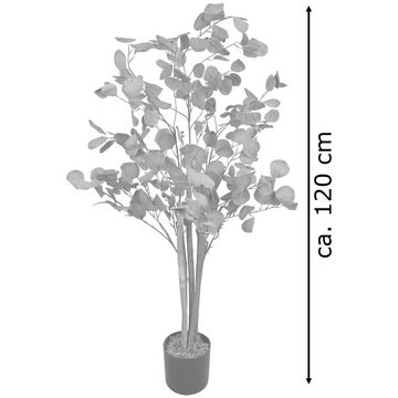 Kunstbaum Eukalyptusbaum Eukalyptus Kunstbaum Künstliche Pflanze Echtholz 120 cm, Decovego