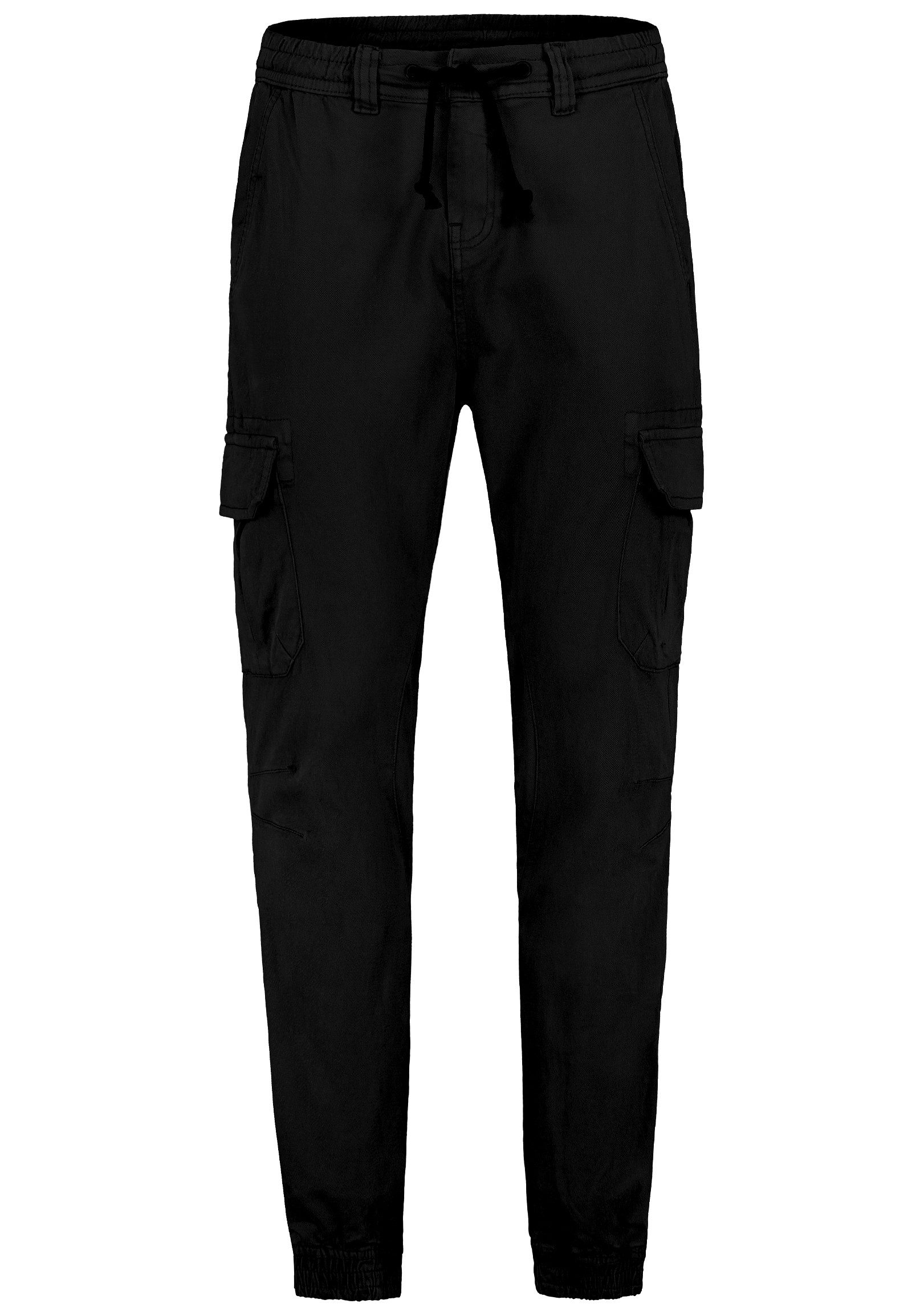 SUBLEVEL Cargohose mit elastischen Bündchen und Kordelzug Jogger Pants