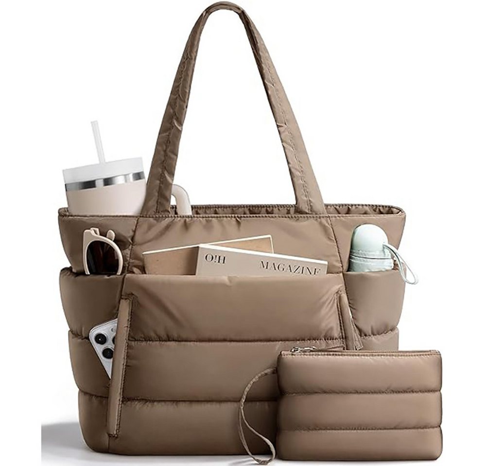 nsihing Umhängetasche Handtasche Damen Shopper Schultertasche Damen Tote Bag, Puffer-Tragetasche für Damen, leichte, bauschige Arbeitshandtasche