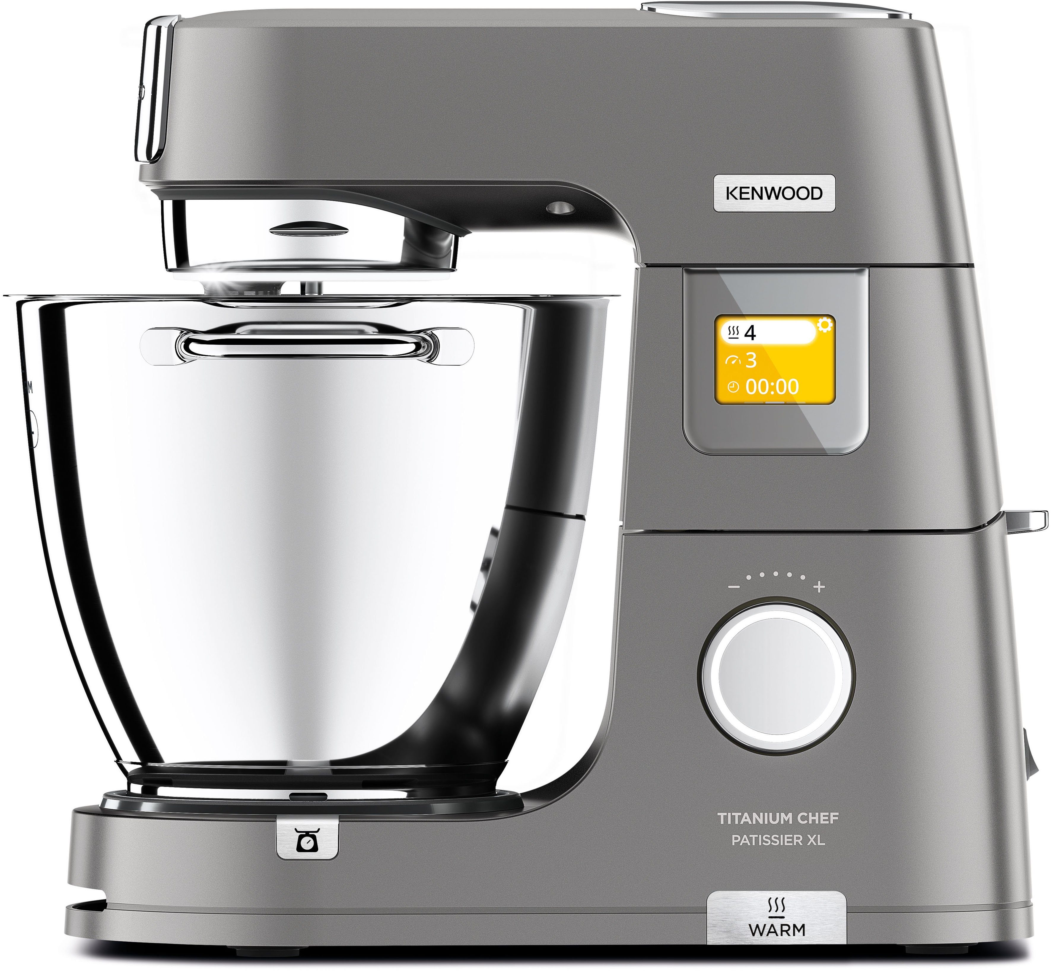 KENWOOD Küchenmaschine 5 Schüssel, l l Patissier XL inkl. Zubehör 1400 zusätzliche umfangreiches Schüssel, Titanium W, Chef KWL90.594SI, Wärmefunktion, 7