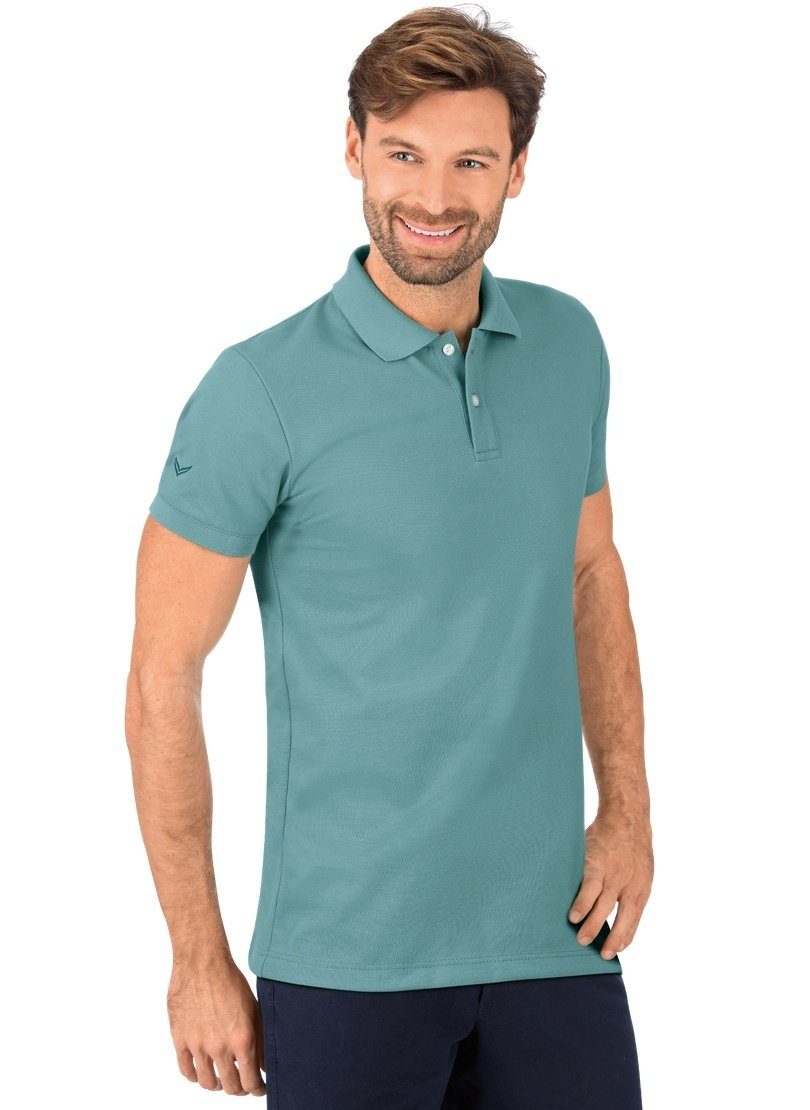 Trigema Poloshirt TRIGEMA Slim Fit Poloshirt aus DELUXE-Piqué seegras