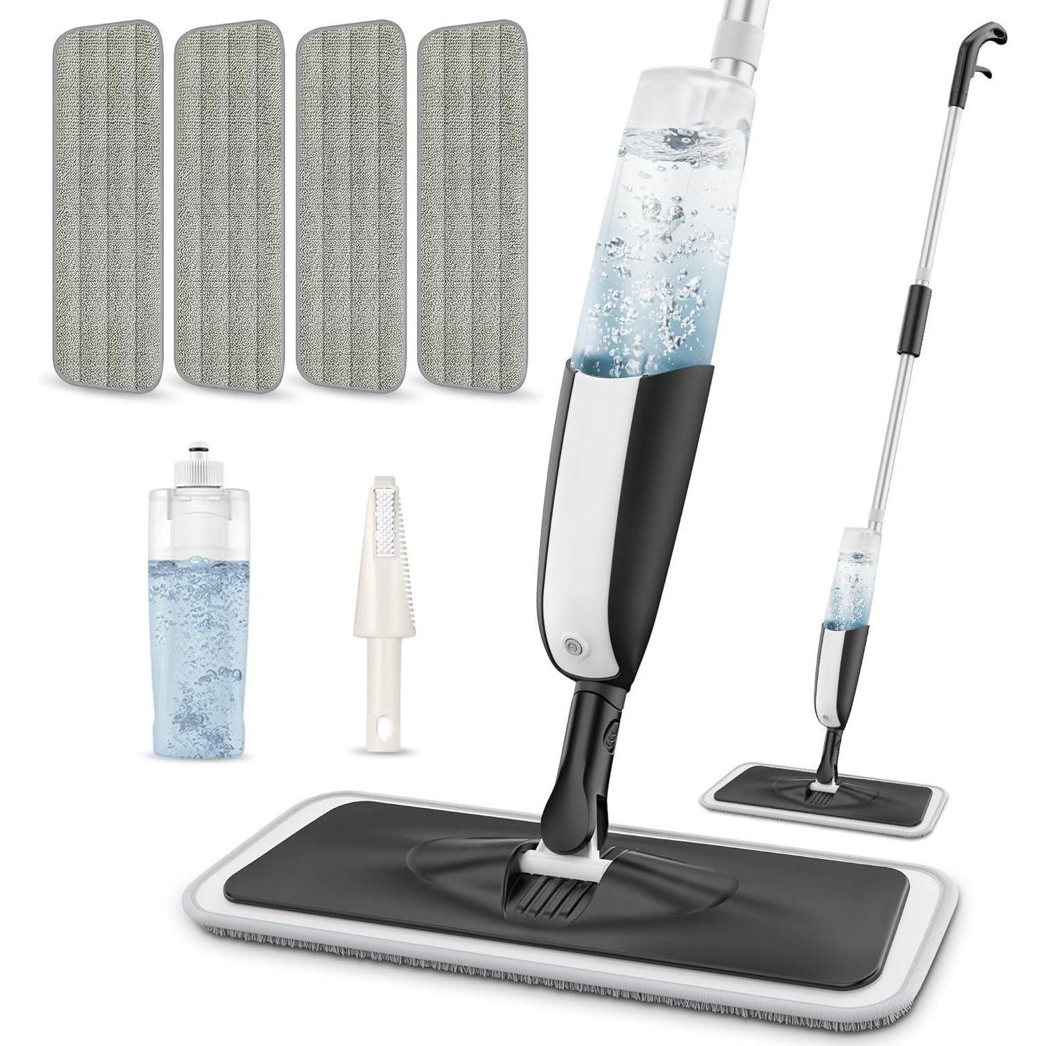 LuxusKollektion Sprühwischer mit Wassertank und Mikrofaser-Pads - Bodenreiniger Wischmopp-Ersatzkopf