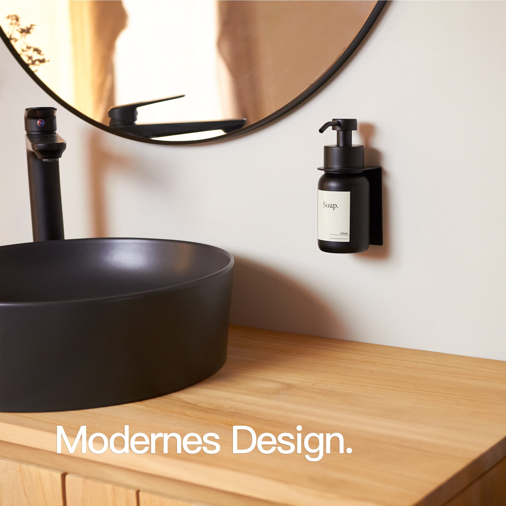 Designfabrik Hamburg Seifenspender Wandmontage ohne Bohren 250 ml, Pumpspen günstig online kaufen