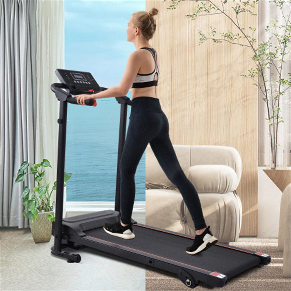 Mia&Coco Laufband Fitness Treadmill with LED Display 1-12 KM/H 12 Programs Phone Holder, Mit LED-Anzeige