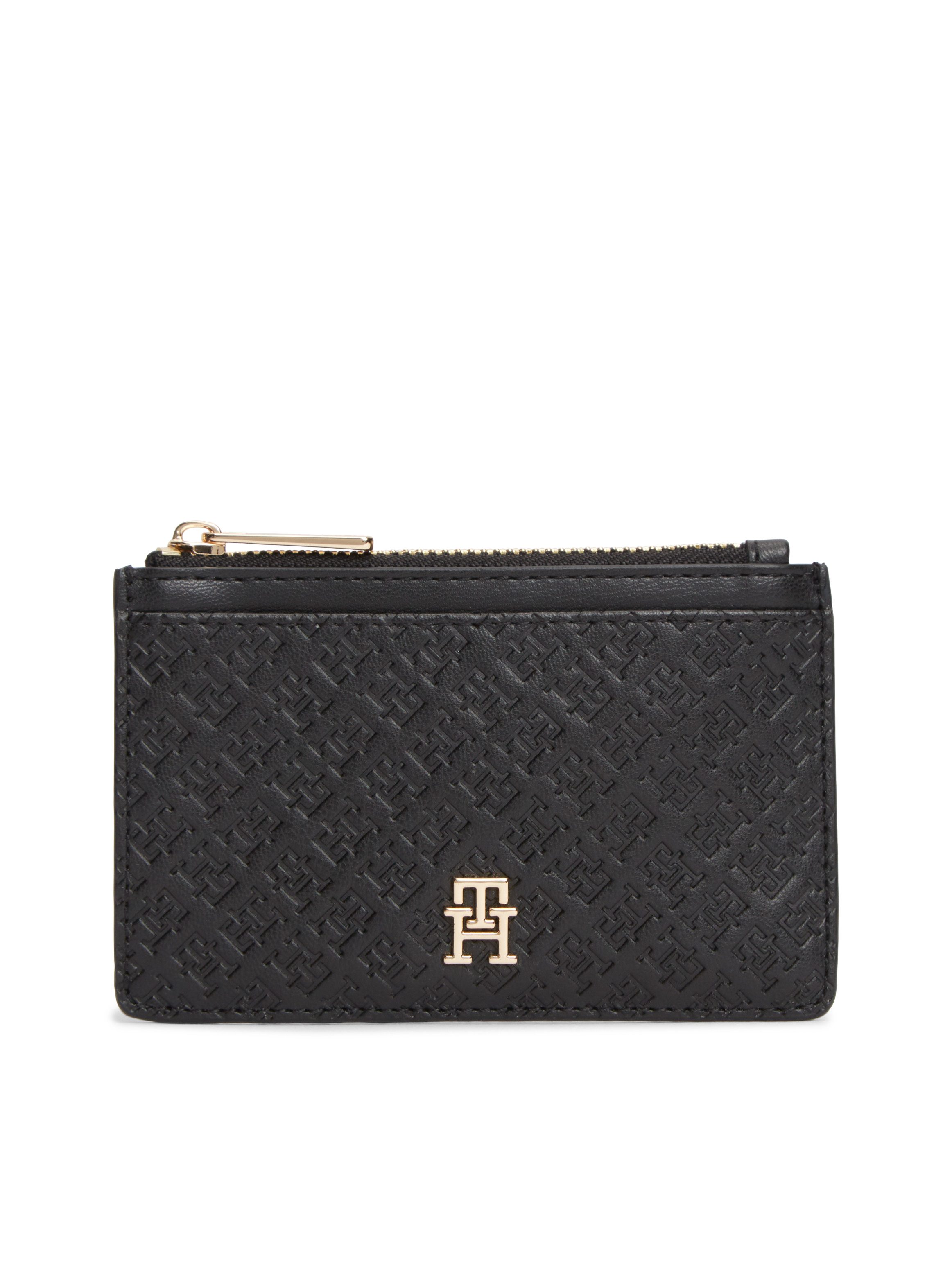 Tommy Hilfiger Kartenetui TH ICON LONG CC HOLDER MONO, Unisex Minigeldbeutel, Portemonnaie mit TH-Schmucklogo