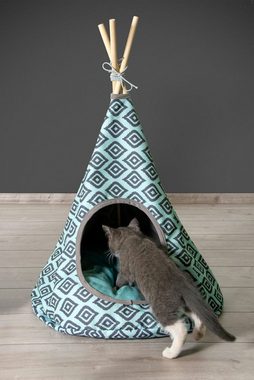 Warenhandel König Katzenzelt Katzenzelt Tipi in Grau, Grün oder Blau
