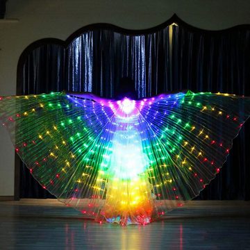 Gontence Kostüm-Flügel LED-Flügel für Erwachsene,‎LED Isis Schmetterling Wings Erwachsene, 145 cm Länge leuchtende Bauchtanz-Kostüme Für Bauchtanz, Shows,Bar