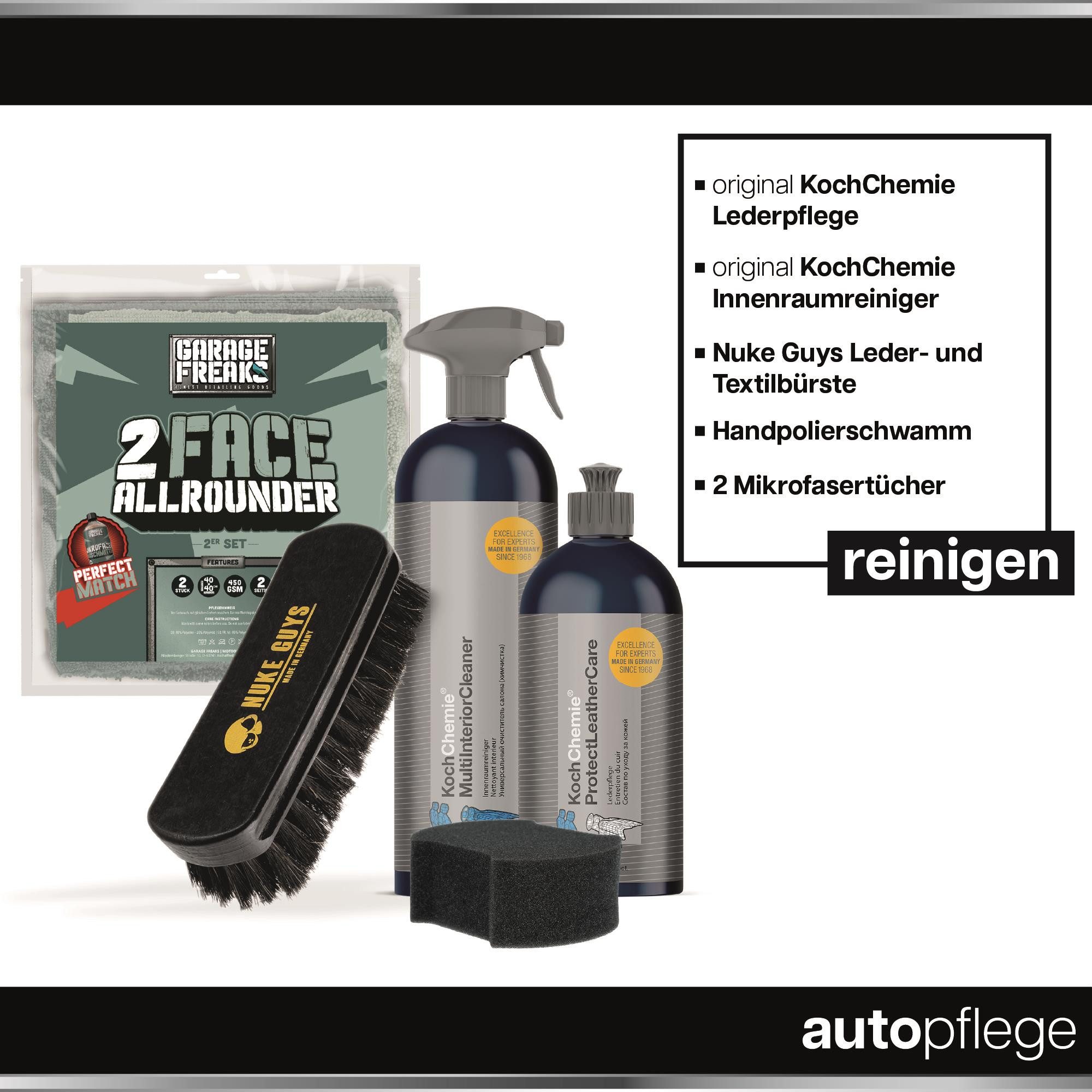 autopflege Lederpflege Innenraum Set Multi Interior Cleaner Protect Leather Care Auto-Reinigungsmittel (Set, [5-St. Auto Lederpflege Set, Innenreiniger Set, mit Bürste)