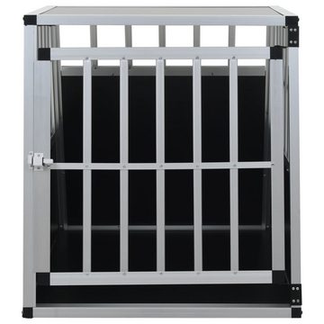 möbelando Hunde-Transportbox 296091, aus Aluminium in schwarz, silber