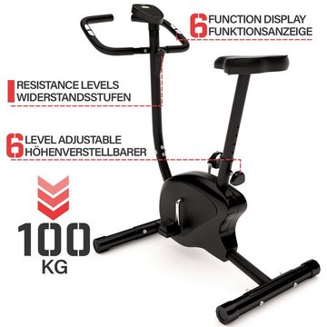 Physionics Heimtrainer Fahrrad Fitness Hometrainer Trimmrad Speedbike, Widerstandsmechanismus: Riemen, Einstellbarer Widerstand