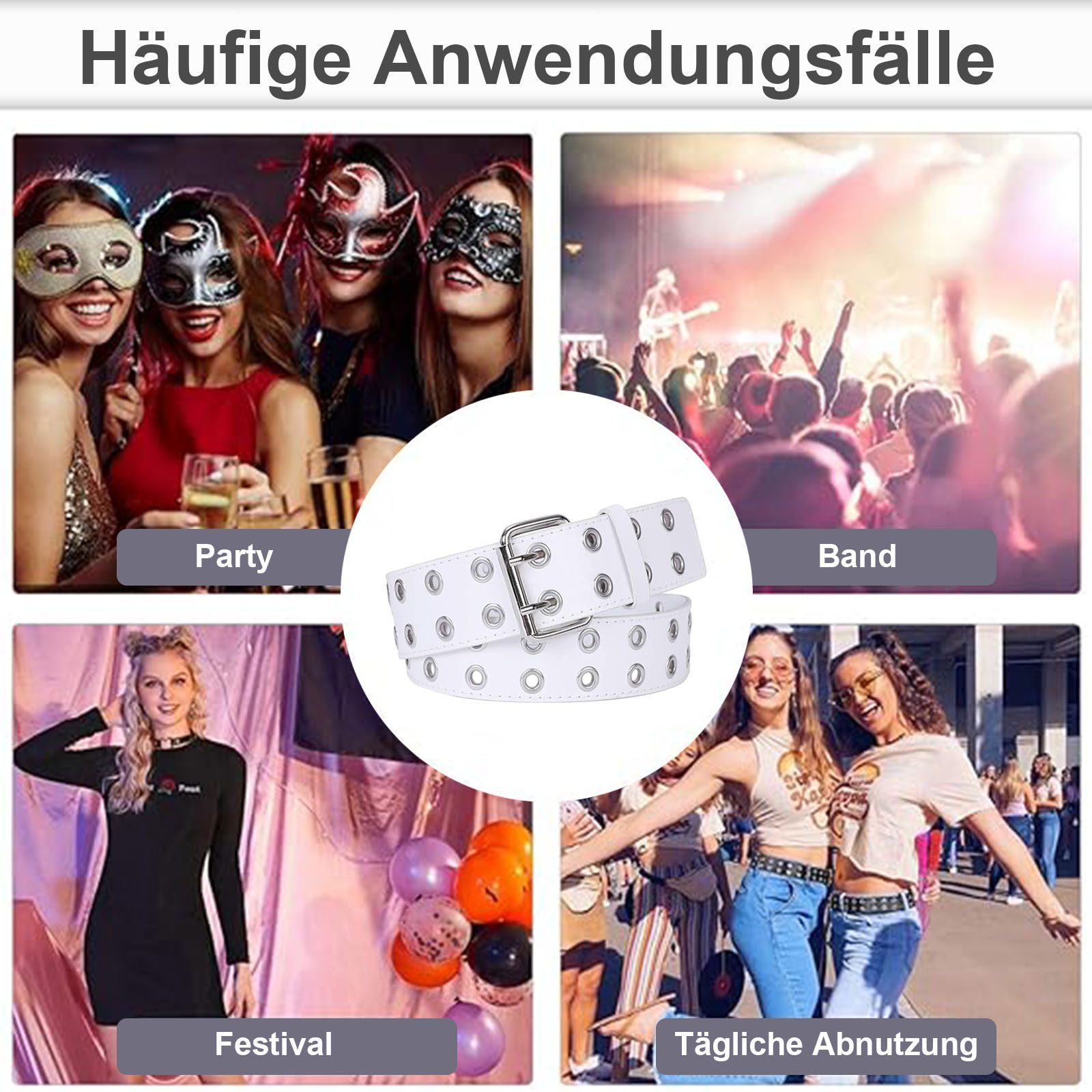 MODFU Nietengürtel Ledergürtel PU Gürtel Ösengürtel günstig online kaufen