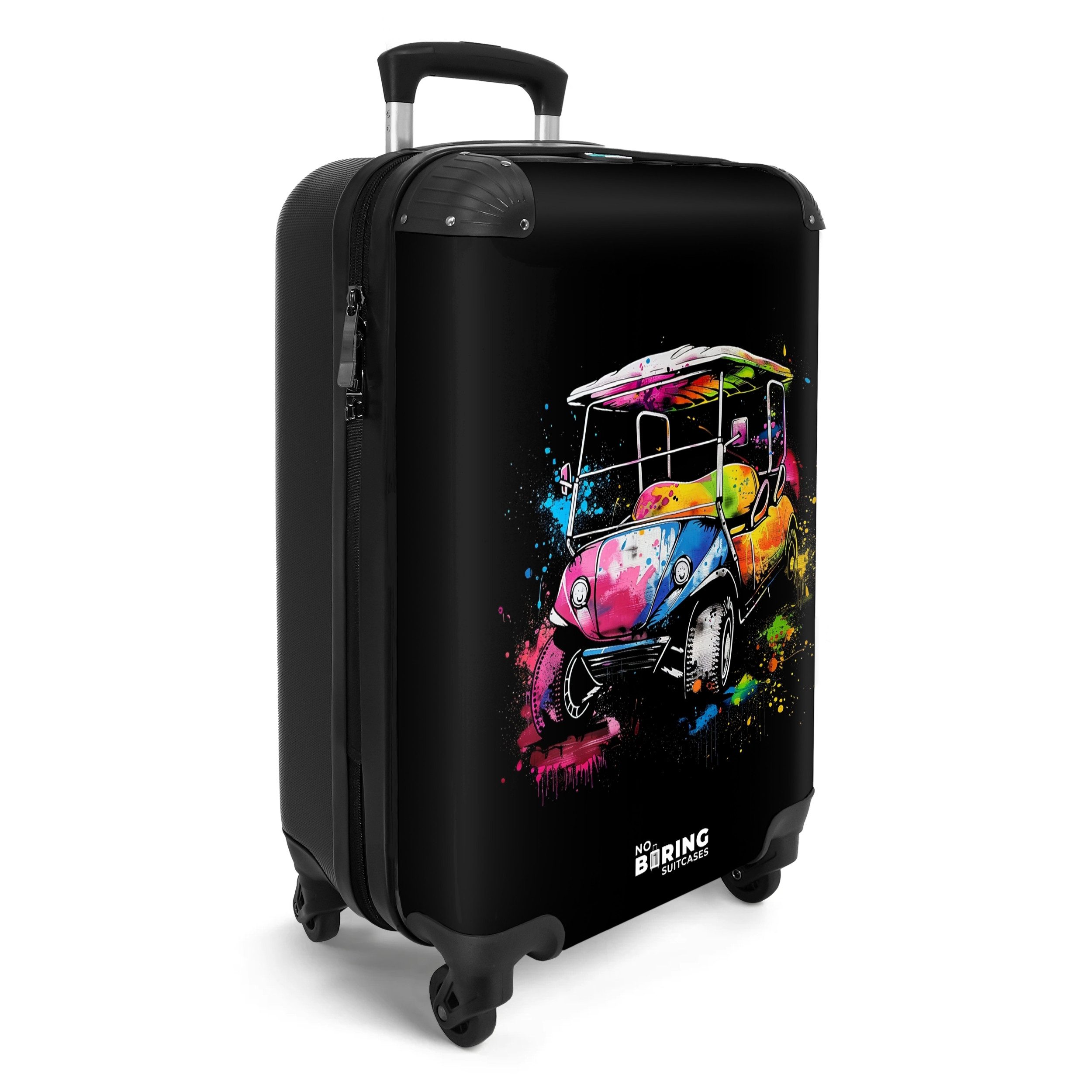 NoBoringSuitcases.com© Hartschalen-Trolley Golfwagen mit Graffiti 55x35x20c günstig online kaufen