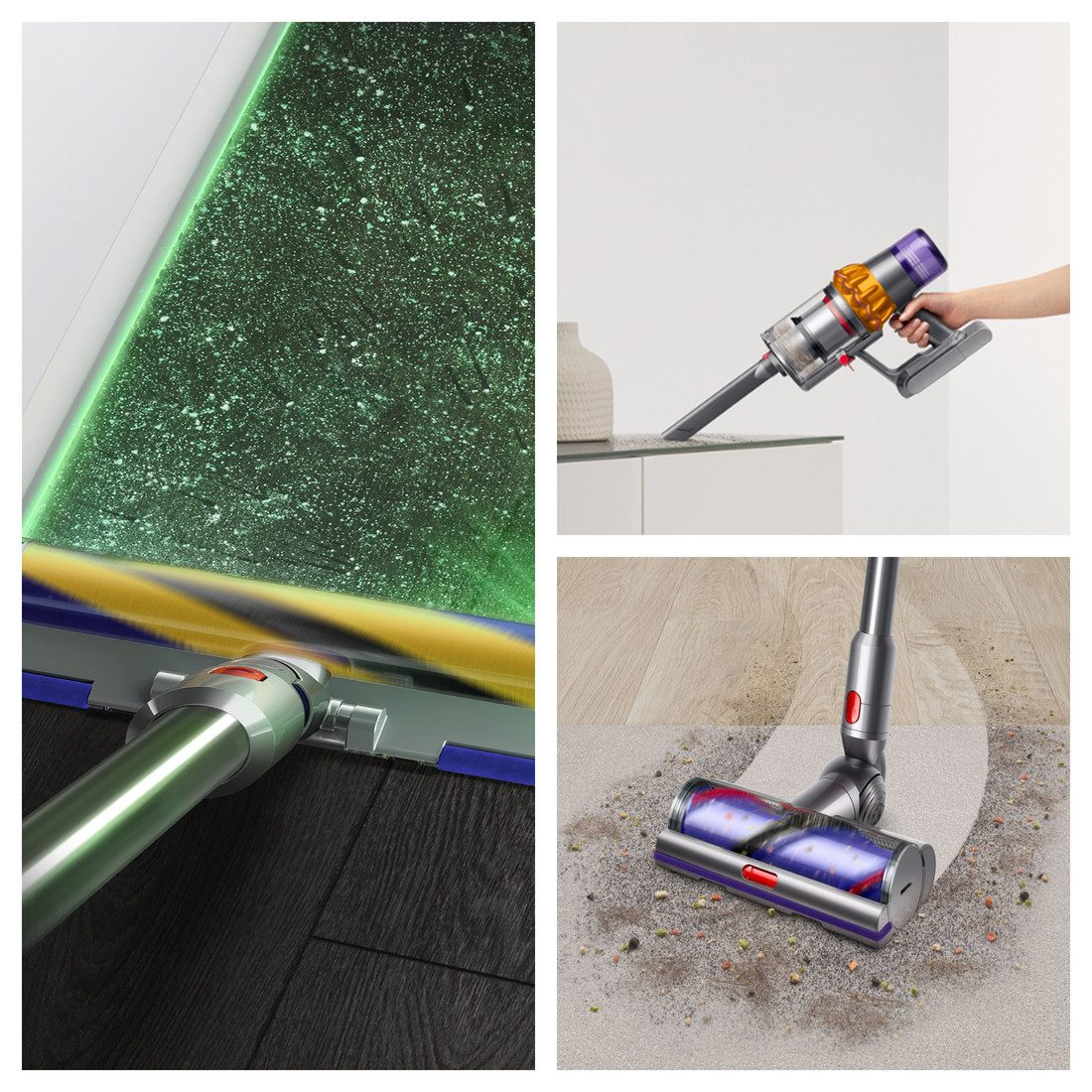 DYSON Akku-Hand-und Stielstaubsauger Dyson V15 Detect Absolute, 660 W, beutellos, Max. Saugkraft: Entfernt selbst tiefsitzenden Schmutz auf allen Böden.