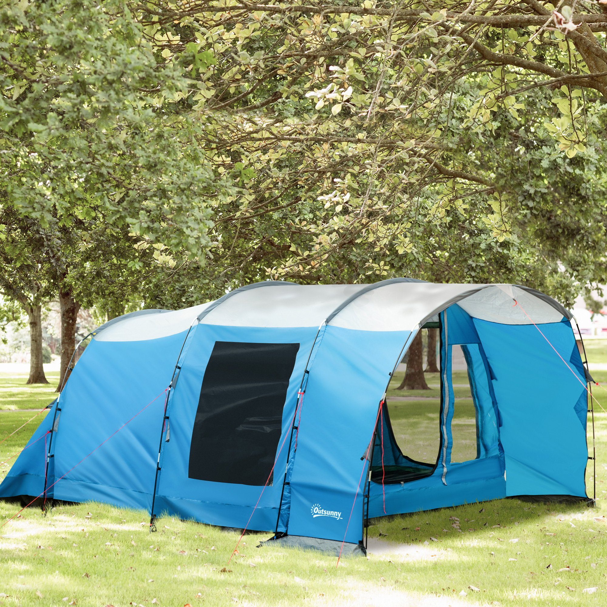 Outsunny Tunnelzelt Campingzelt mit Schlafzimmer, Wohnzimmer günstig online kaufen