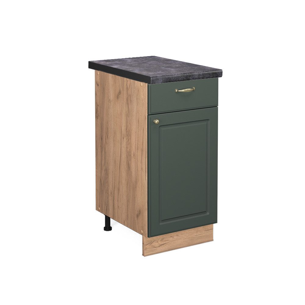 Vicco Küchenunterschrank Fame-Line Grün-Gold Landhaus/Goldkraft Eiche 40 cm günstig online kaufen