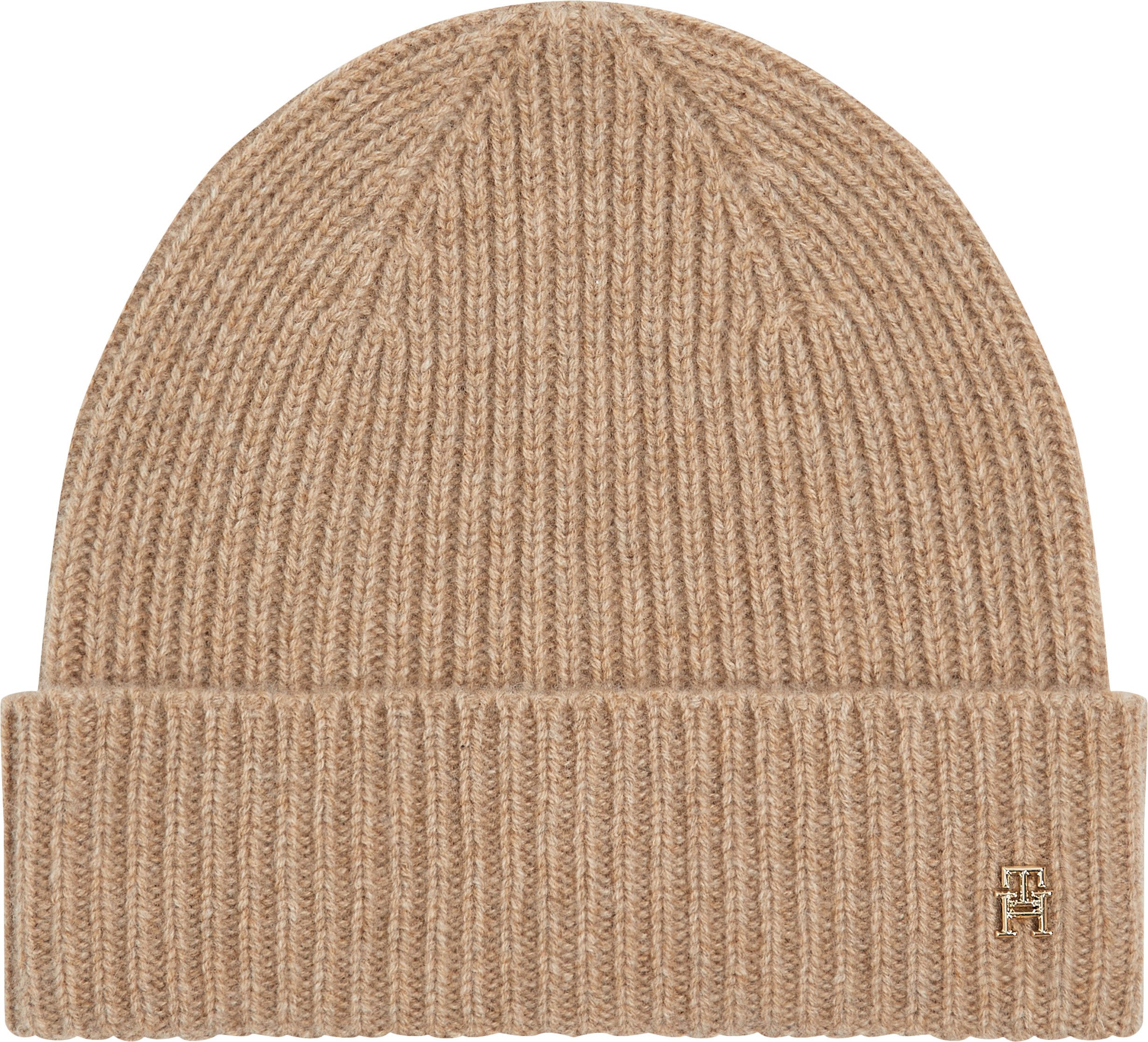 Tommy Hilfiger Strickmütze CASHMERE CHIC BEANIE mit Monogramm-Emblem